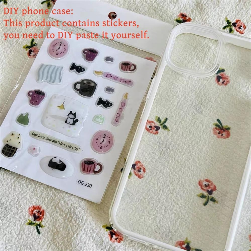 DIY Cute Funny Illustration Transparent Phone Case For iPhone 16 15 14 13 12 11 Pro Max Clear Lovely Pendsnt Shockproof Cover