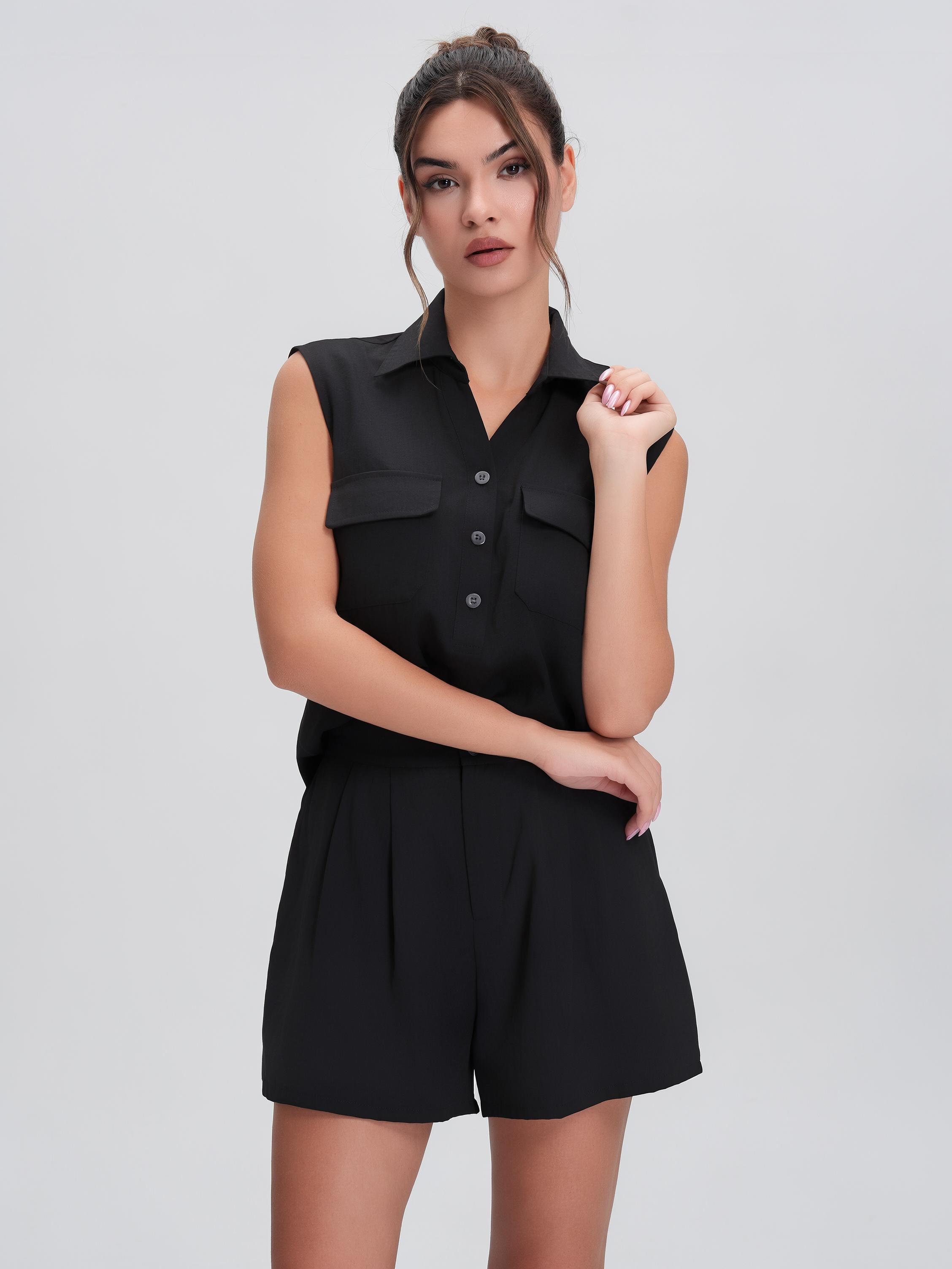 Women's Multifunctional V-Neck Sleeveless Top and Shorts Set, Breathable Soft Cotton Two-Piece, Summer Lightweight Quick-Dry Home Wear
