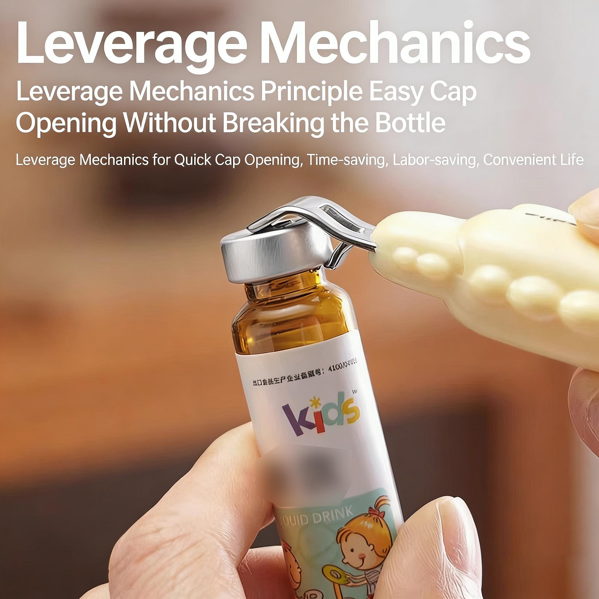 Magnetic Two-In-One Creative Cute Home Bottle Opener, Oral Liquid Beer Cap Opener, Refrigerator Magnet, Unboxing Tool