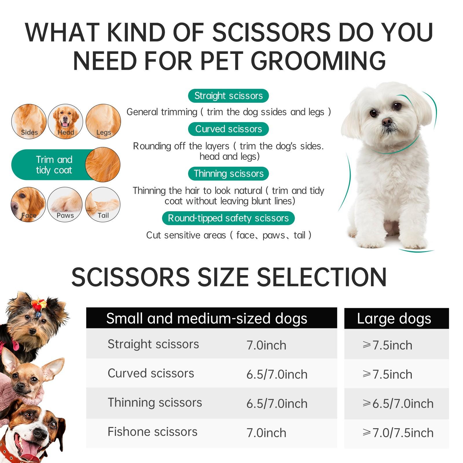 1PC Professional 6.0 inch Pet dog Grooming Scissors Curved Shears Chunker Scissors Dog Grooming Scissors Straight Shears Chunker Shars Up/Down Curved Scissors Pet Scissors