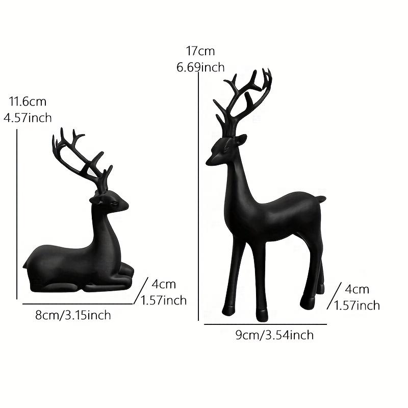 2 Piece Nordic Home Deer Figurines, Collectible Room Decor, Christmas Resin Craftsmanship, Suitable for Entryway, Wine Cabinet, TV Stand, Bedroom, Dining Table Gift