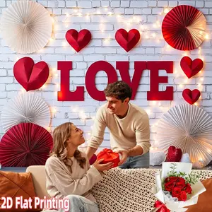 2d flat banner 1pc Valentine'S Day Love Themed Backdrop Banner  Polyester Vintage-No Electricity Required, Versatile Party Decoration for Living Room, Bedroom, Office, Outdoor Celebration, garden decoration