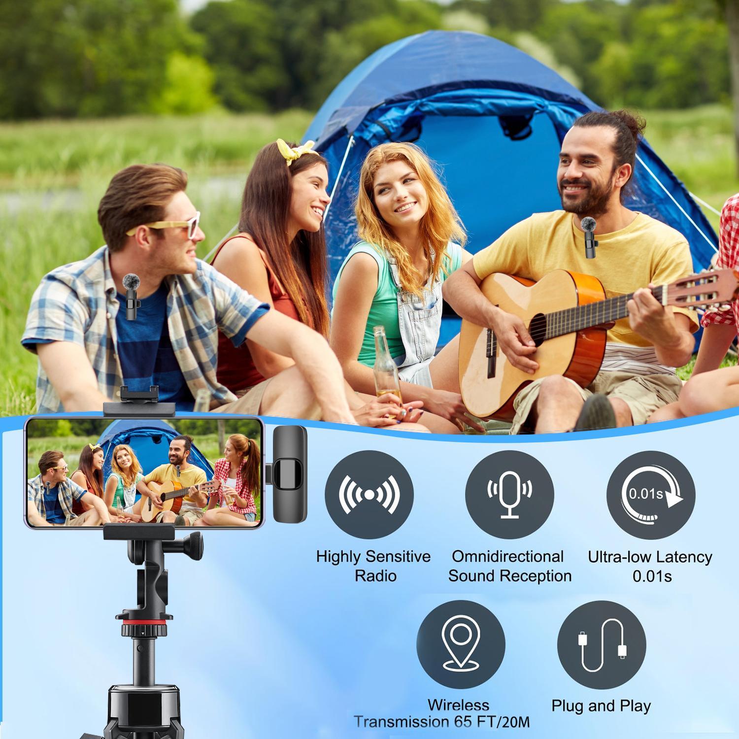 Clip-On Microphone with Type-C and USB Support, Noise Reduction for Clear Audio, Ideal for Recording and Streaming