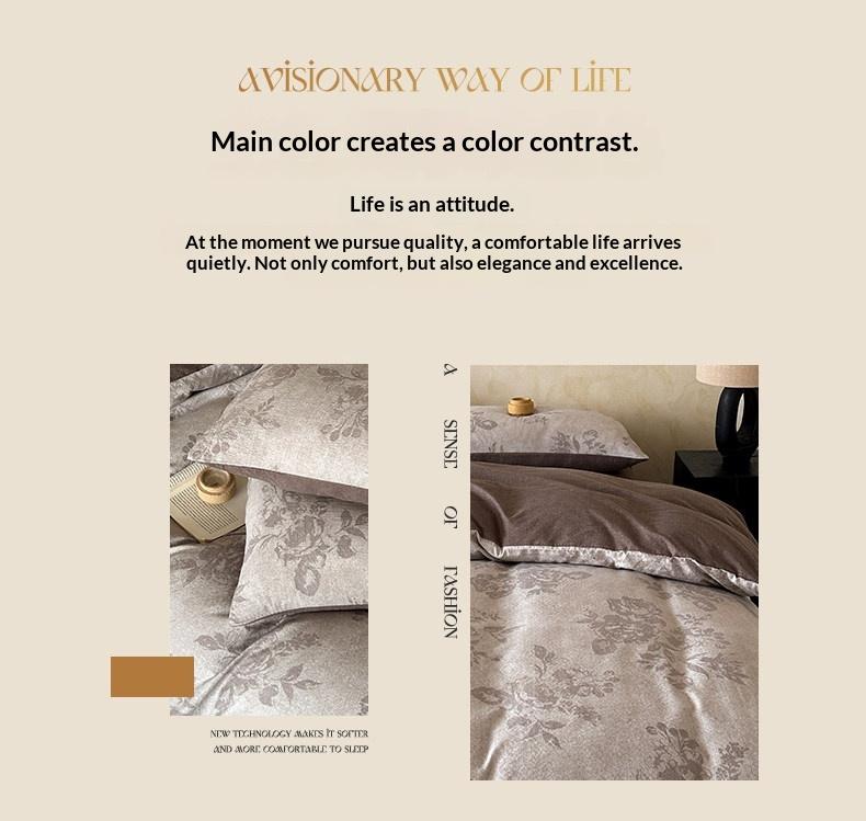 4pcs Vintage Linen Bedding Set, Dual Layer Mesh Bed Sheet and Duvet Cover, All-Season Universal Bedding, Comfy Bedding Sets, Comfortable and Stylish