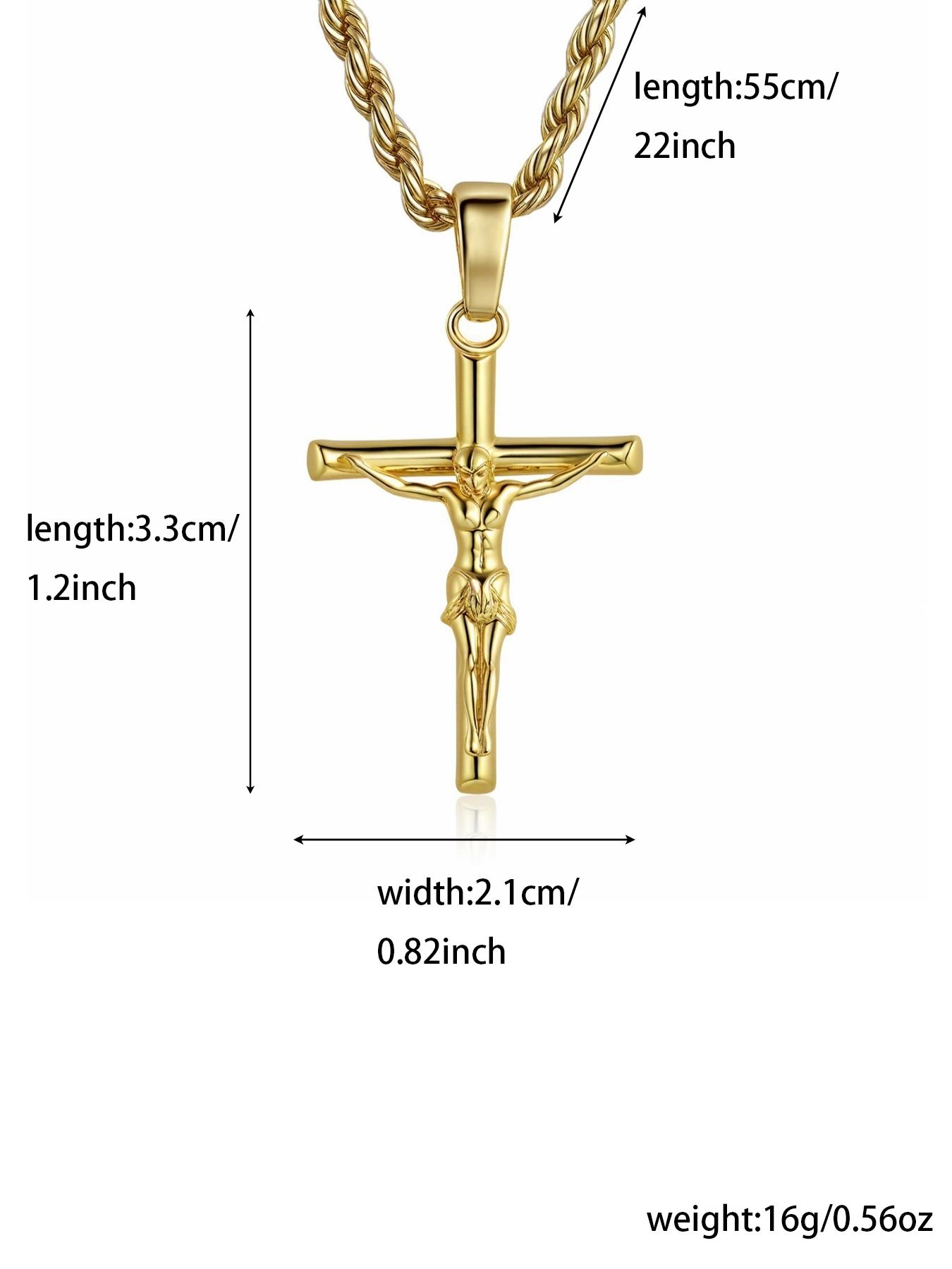 2026 New Men's Cross Necklace, Jesus Christ Cross, Braided Pendant, Fashionable and Versatile, Ideal Gift for Fathers and Men