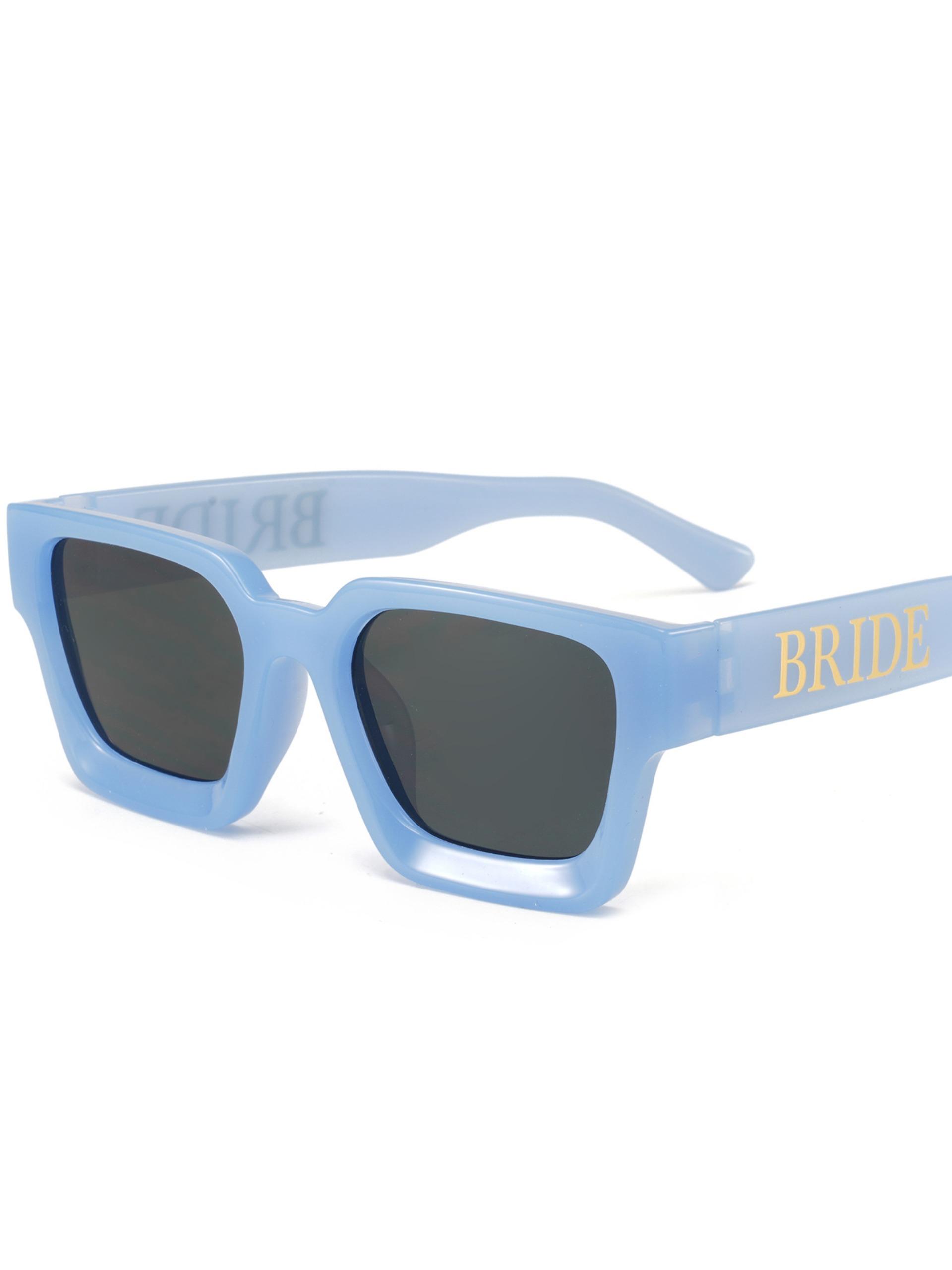 Women's Bride Sunglasses, Letter Design, Rectangular Small Frame, Multi-Color Options, Elegant Wedding Accessory, Party Style