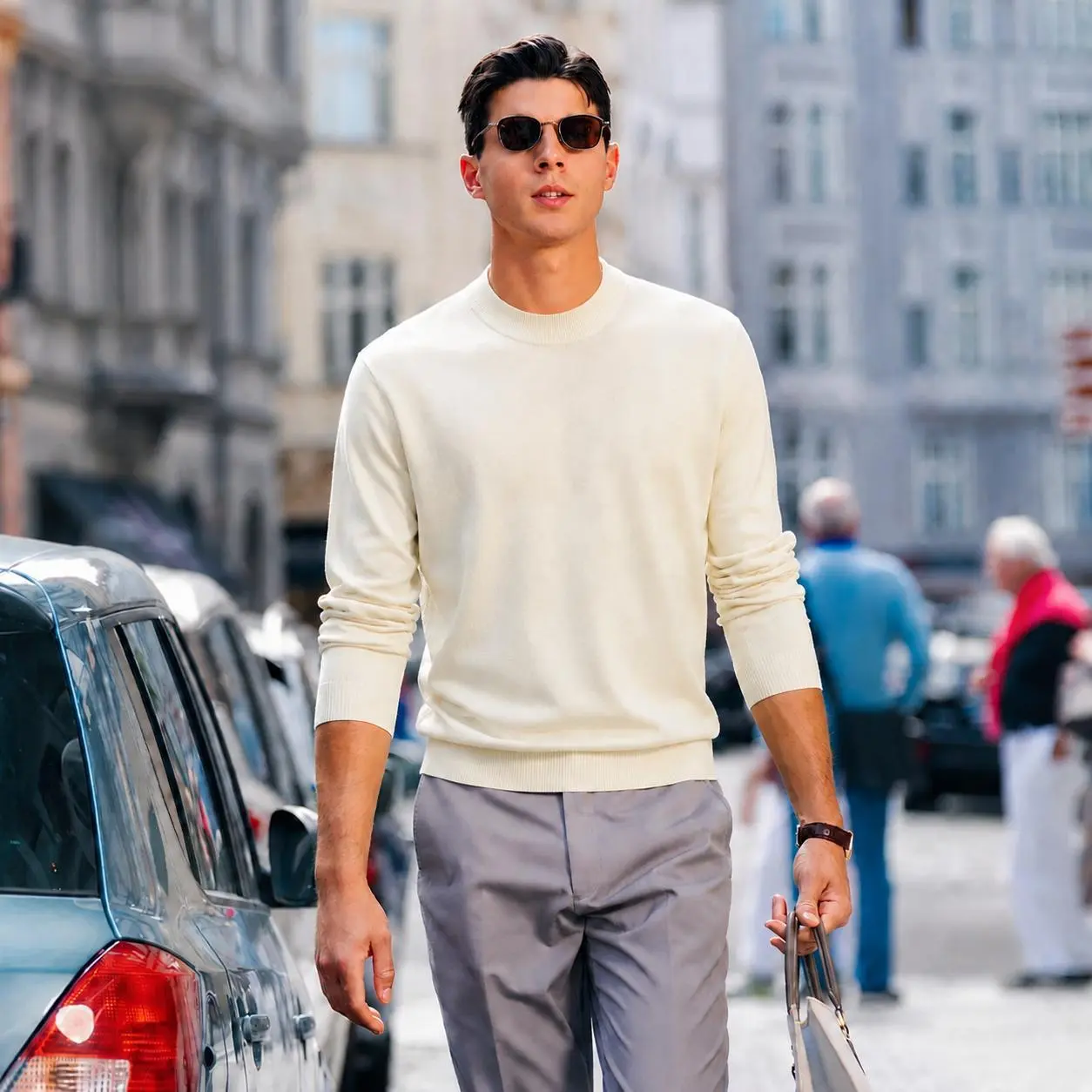 Boveme Men's Merino Wool Sweater | Machine Washable | Soft Touch | Quiet Luxury