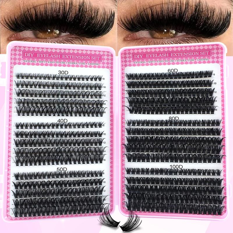 Large Capacity False Eyelashes, Eyelash Extensions, Mixed Pack, D Curl, Easy DIY Personal Lashes, Daily Use, Parties, Travel, Gift for Family and Friends