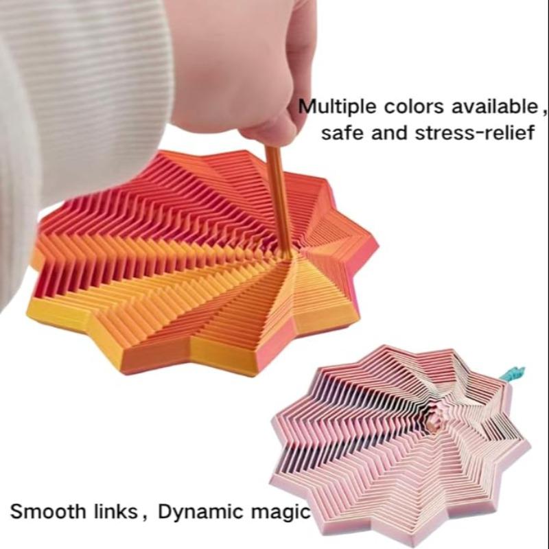 3D Printed Sensory Star Shape, Handheld Fractal Hexagon Decompression Toy, Office Desk Pressure Reliever, Stress Relief Fidgeting, Rotating Spiral