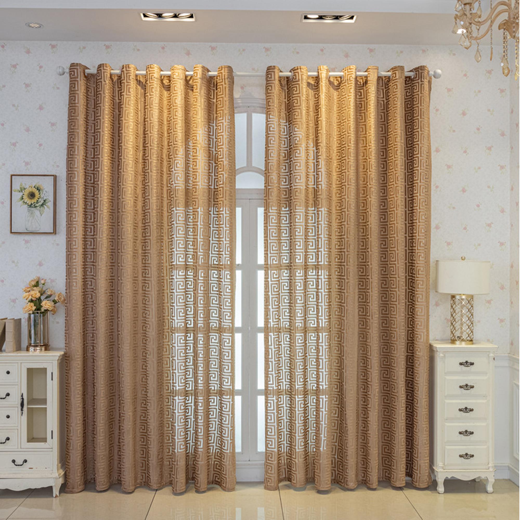 Luxury Embroidered Hollow-Out Curtain, Top Ring Hanging Drapes for Bedroom and Living Room Partition Home Decor, Minimalist Style