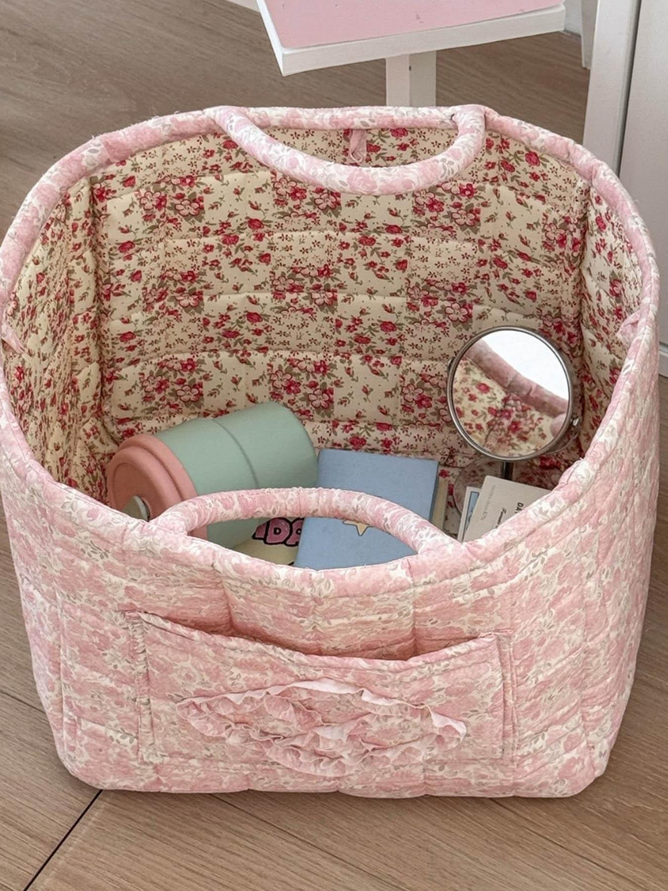 Elegant Home Storage Bag OrganizerMultipurpose Foldable Basket for Clutter Organization,Perfect for Living Room & Bedroom Use, Carrying Caddy, Portable Storage Basket