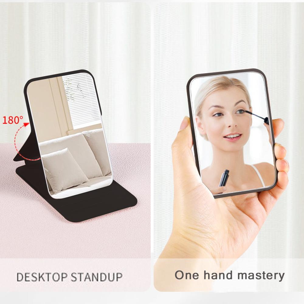 Foldable Durable Desktop Makeup Mirror, Non-Slip Handheld Design, Adjustable HD Cosmetic Tool, Perfect for Travel & Home Use, Travel Hand Mirrors