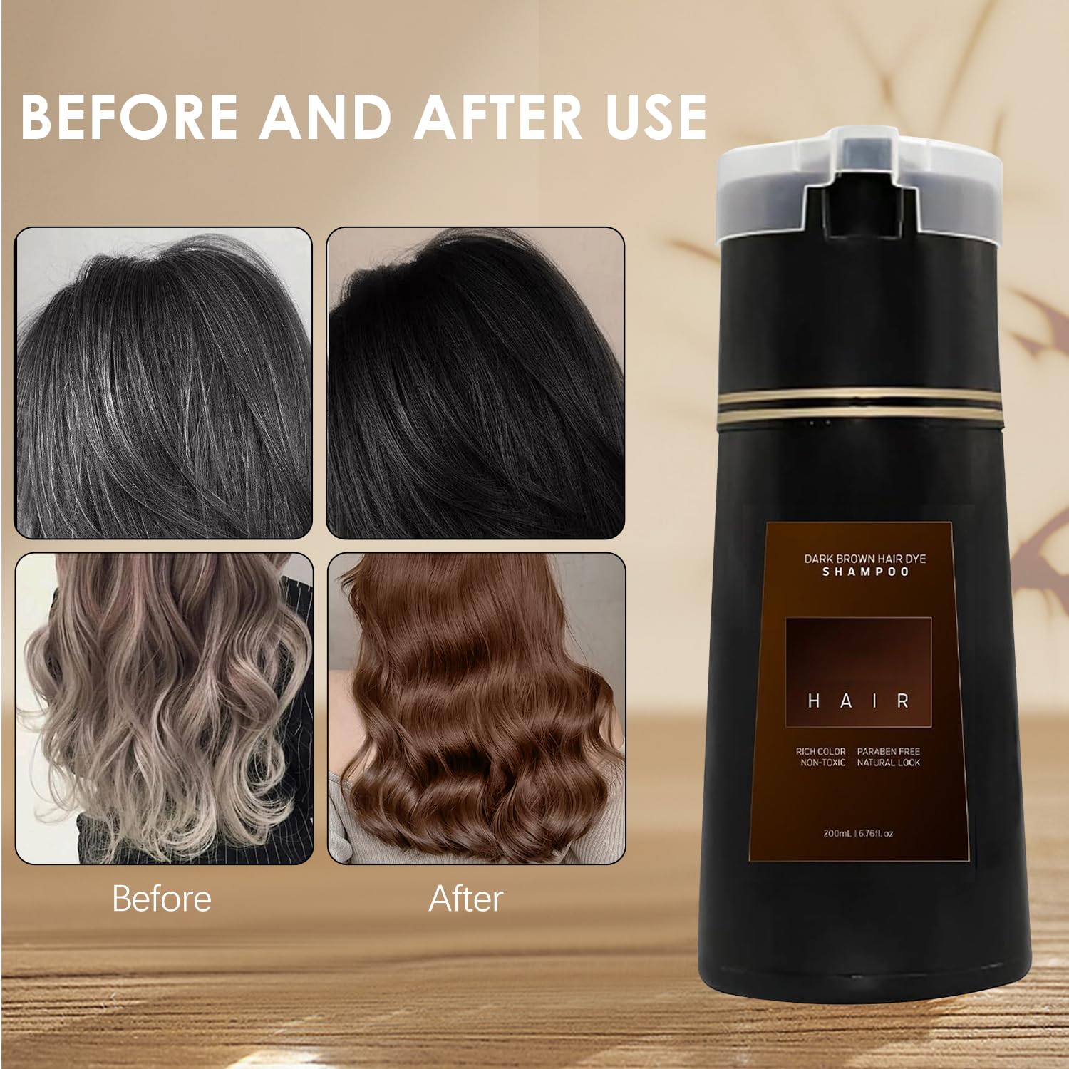 【Original】Nova Hair Dye Shampoo,Plant herbs Instant Dye Shampoo Easy,and Safe Hair Color Haircare christmas  Natural Look Cover Grays Effortless Transformation Dark Brown Cleanser Conditioner Cleansing Traditional Gentle Peroxide Repair Salon