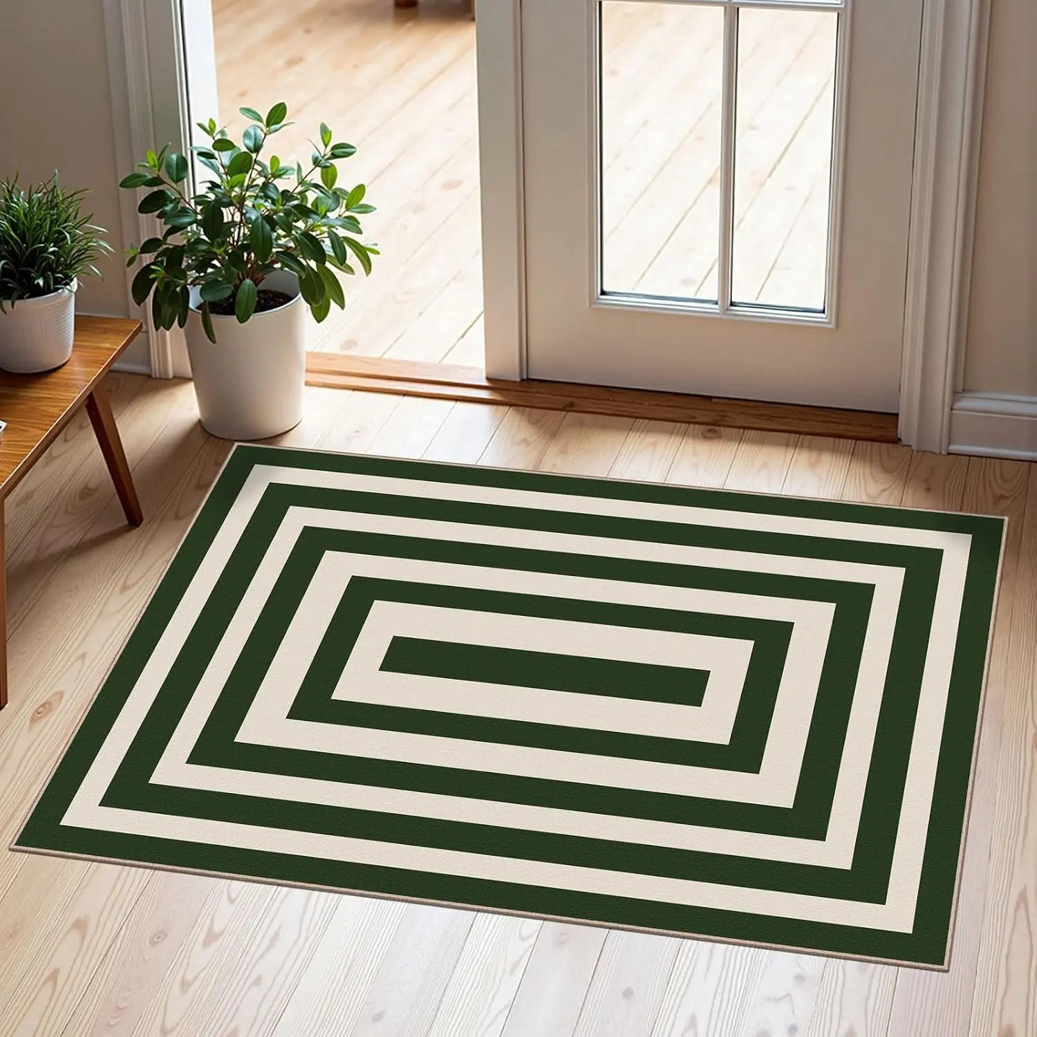 Geometric Border- Green/White