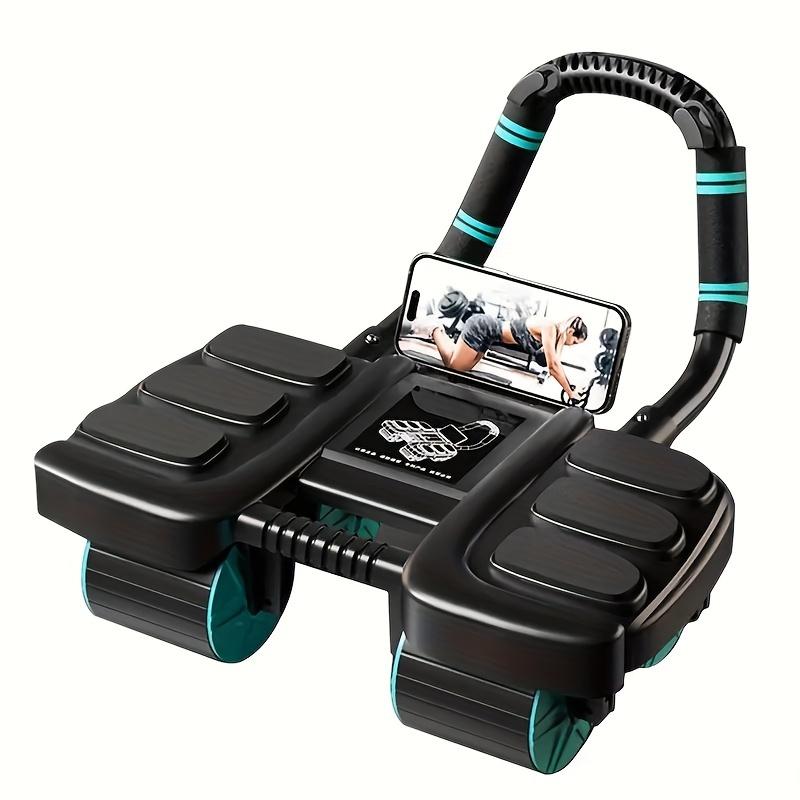 2026 New Version 4-Wheel Abdominal Trainer Set (3-Piece), Elbow Rest Auto Rebound Core Workout Machine with Knee Mat, Modern Home Gym Gear, Perfect Gift for Festivals