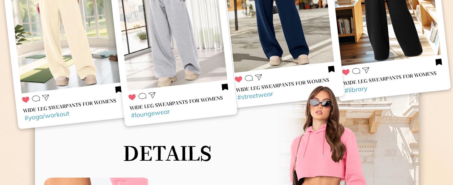 Wide Leg Sweatpants Women Low Rise Fleece Sweat Pants Fall Clothes 2025 Teen Girl Baggy Jogger Sweatpant with Pockets Wide Leg Sweatpants Women Low Rise Fleece Sweat Pants Fall Clothes 2025 Teen Girl Baggy Jogger Sweatpant with Pockets