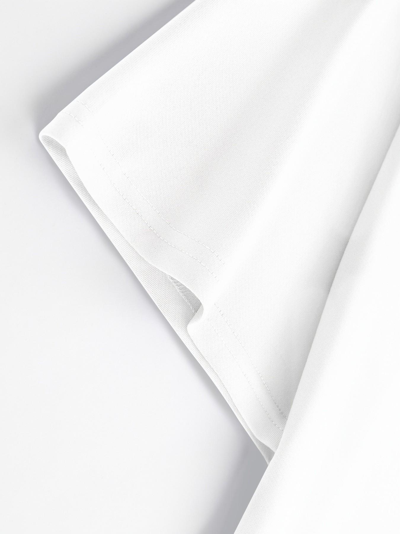 Men's Geometric Print Long Sleeve Fitted Casual Top, All-Seasons Sporty Streetwear, No Zipper, Without Button, with Collar