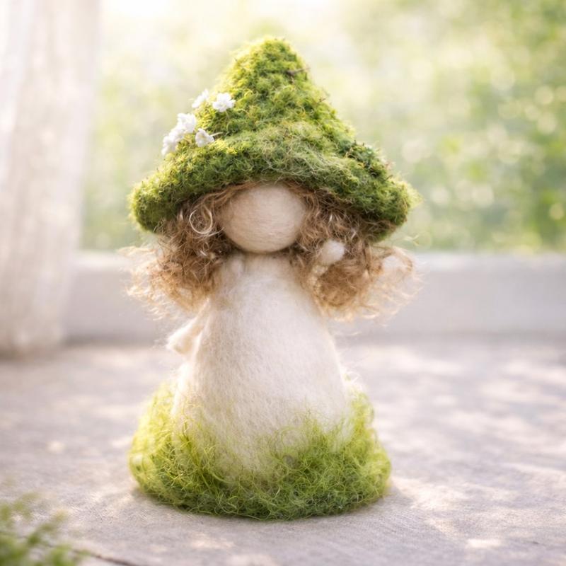 1Set Needle Felting Kit, Felting kits for Beginners adult with Step-by-Step Tutorials, Mushroom Girl DIY Felting Kit, Cute Funny Home Decorative Ornaments, Birthday Valentine's Day and Christmas Novelty Gifts, Diy Handmade Craft