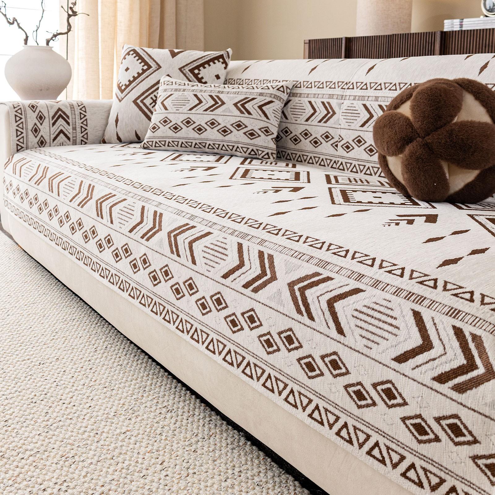 1pc Jacquard Sofa Pad, Chenille High-End Elegant Exclusive New Design, All-Season Trendy Sofa Pad, Perfect for Any Season