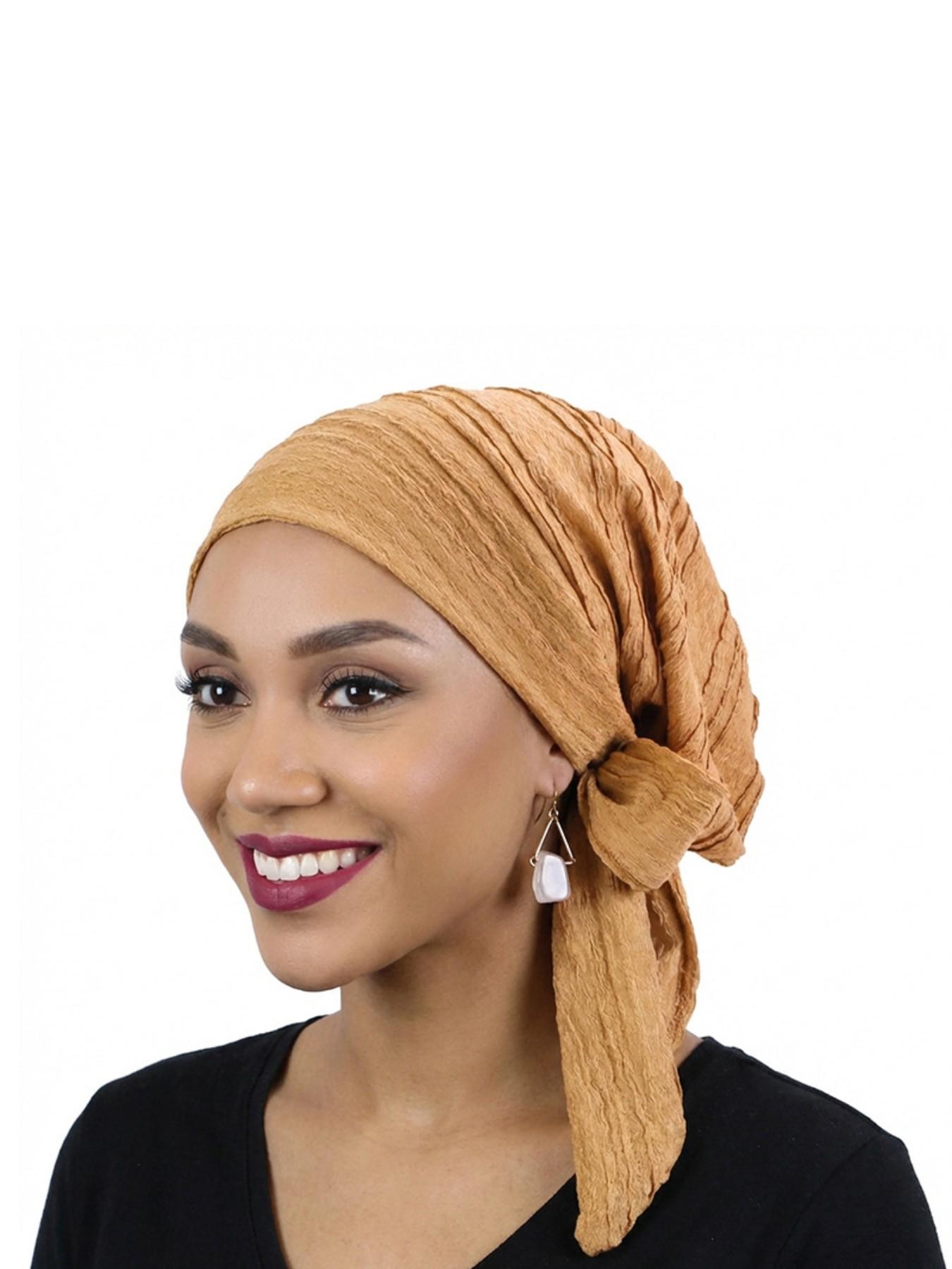 New Folded Draped Headscarf Hijab Turban Hat Adjustable Wraparound Hair Protection Cap, Stylish and Functional Accessory for Daily Use