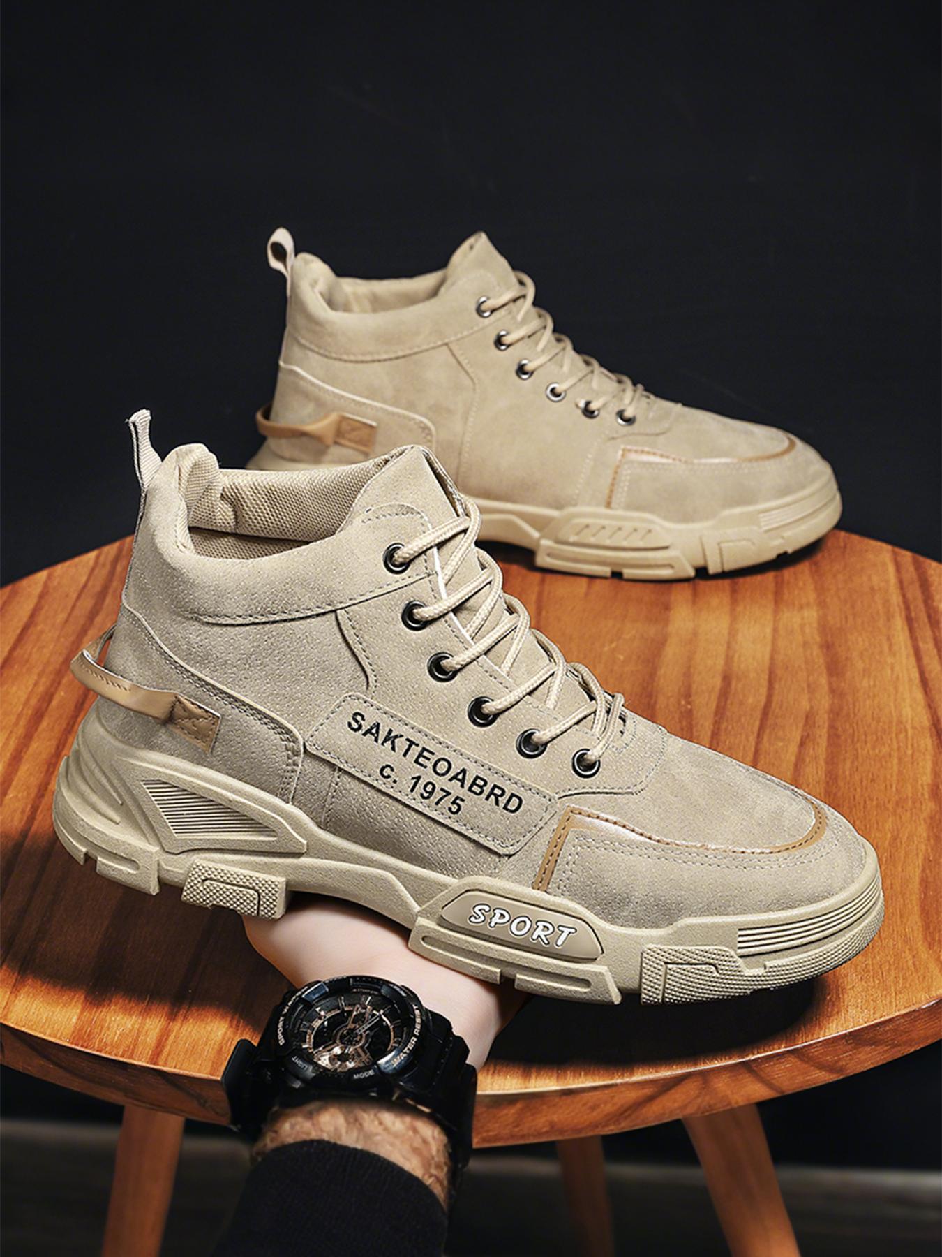 Men's Yellow Work Boots | All-Weather High-Top Boots | British Style Winter Shoes