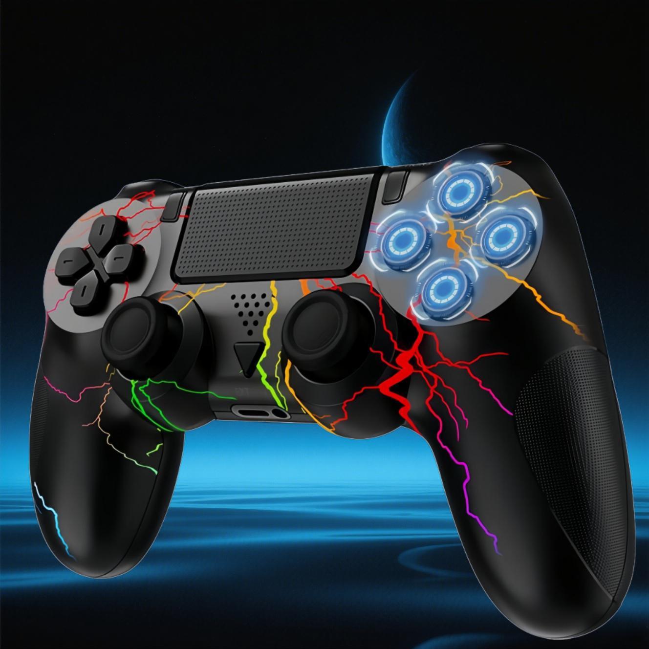 1 PS4 Wireless Controller, Esports Controller, Limited Edition with Colorful Lightning Attack Design, Built - in Vibration Feedback, Six - Axis Gyroscope & 360° Rocker, Compatible with PS4 Players.