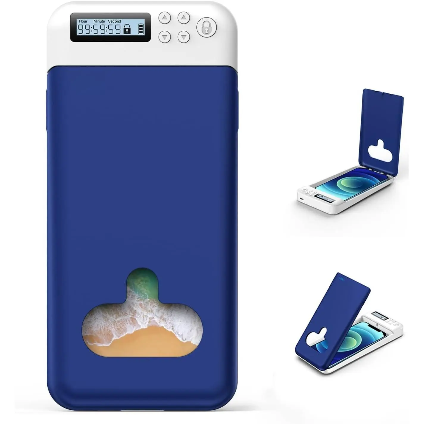 Cell Phone Lock Box with Timer,Portable Timed Phone Lock Box for  and Android Phones, Self-Control Timer Phone Locker Jail to Help ,Students Focus