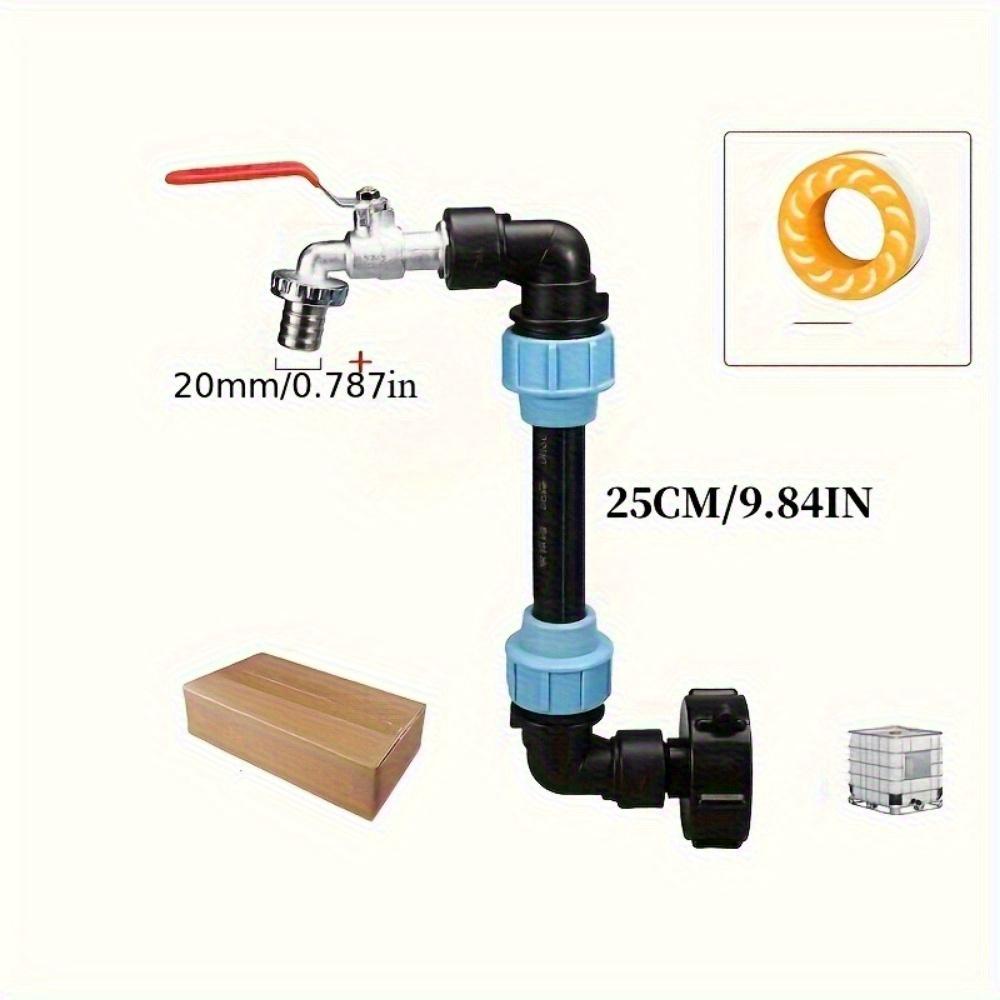 Universal IBC Tote Adapter Set, Durable Bronze Color Flat Arm Connector with PE Tube Interface, Rustproof for Water Tanks, Aquariums, and Garden Buckets