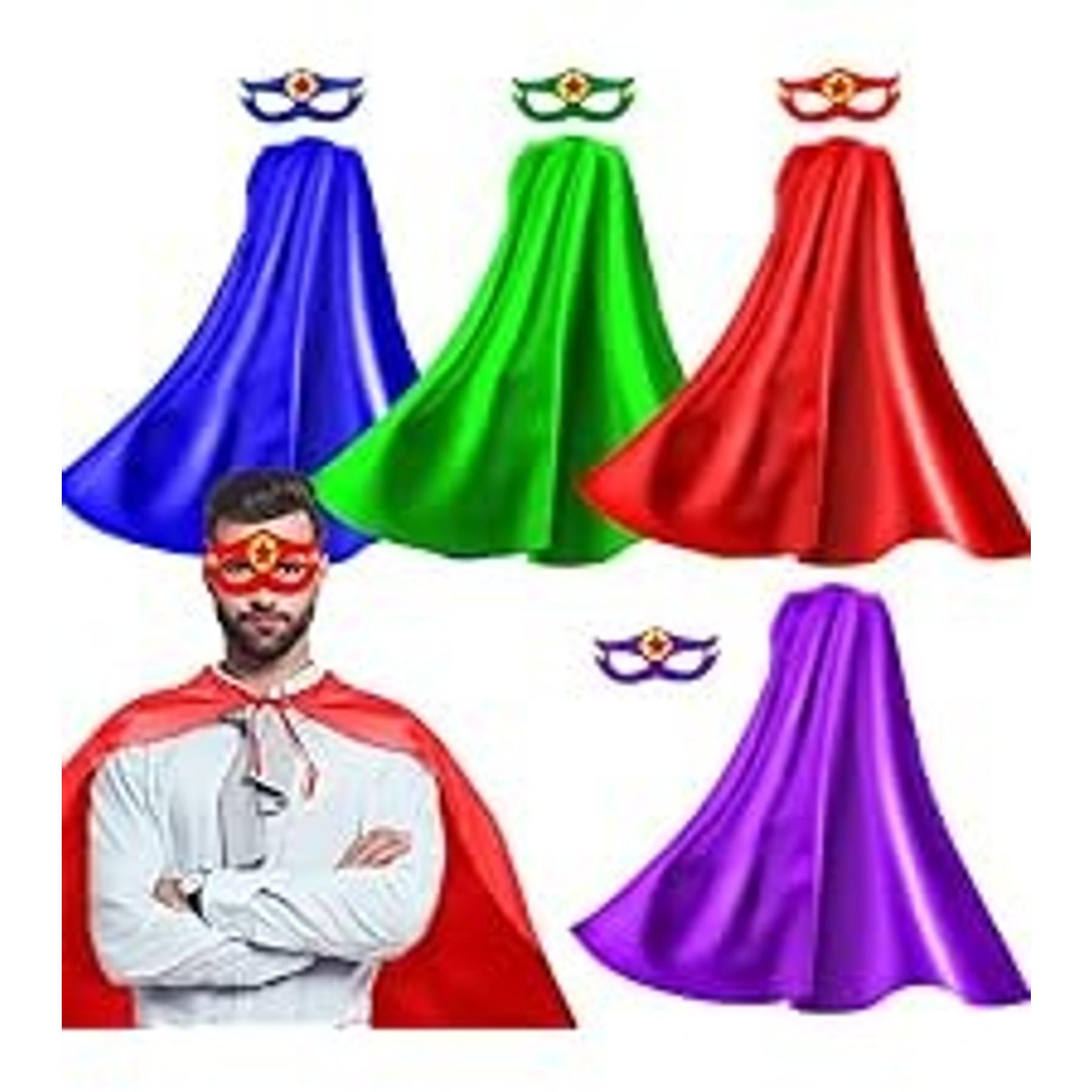Superhero-Cape and Mask for Adults, Super Hero Costumes Women Men | Super Hero Capes & Masks Set - Easy Halloween Cosplay Outfit for Charity Fun Runs, Masquerades Party Dress-up, Birthday GiftsGift
