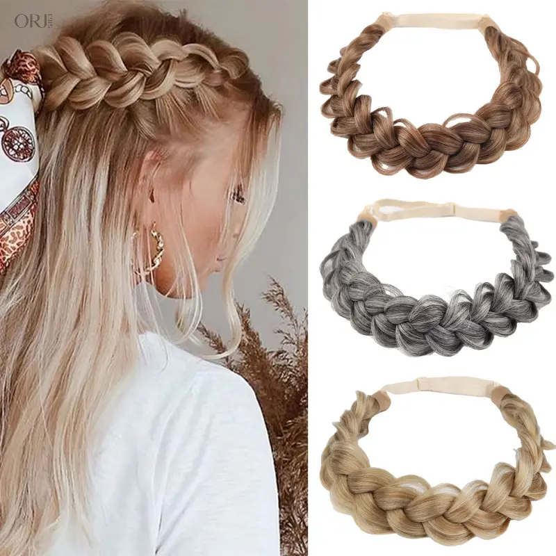 Anti-slip Fishbone Braided Wig Headband, Adjustable Braided Hair Band for Women, Daily Wear Hair Accessories