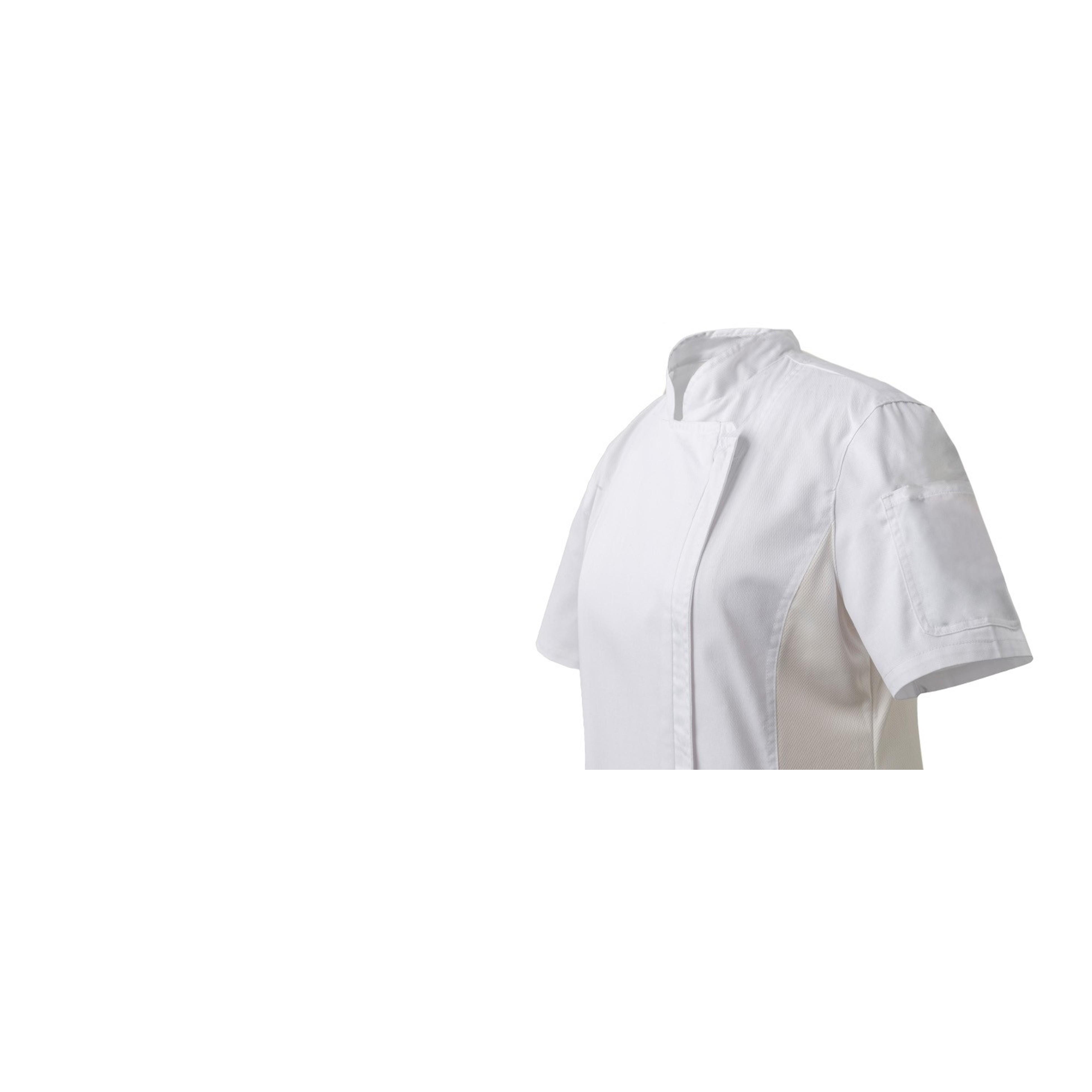 Chef Jacket for Women, Zipper Chef Coat with Side Mesh Vents | Long or Short Sleeve Chef Shirt Uniform for Kitchen Restaurant, Thermometer Pocket, Apron Tab, 1 or 2 Pack