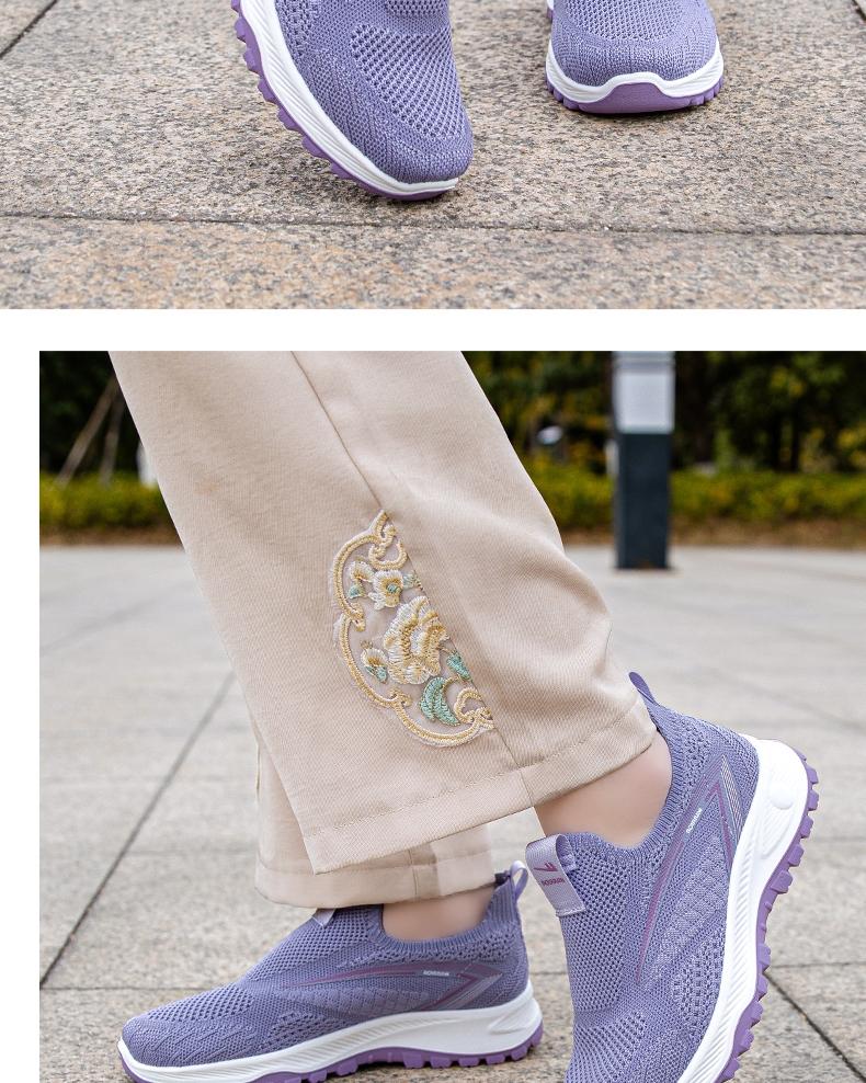 Women's New Spring Mom Shoes, Outdoor Woven Sports Shoes, Comfortable Soft Durable Running Shoes, Casual Slip-On Sneakers