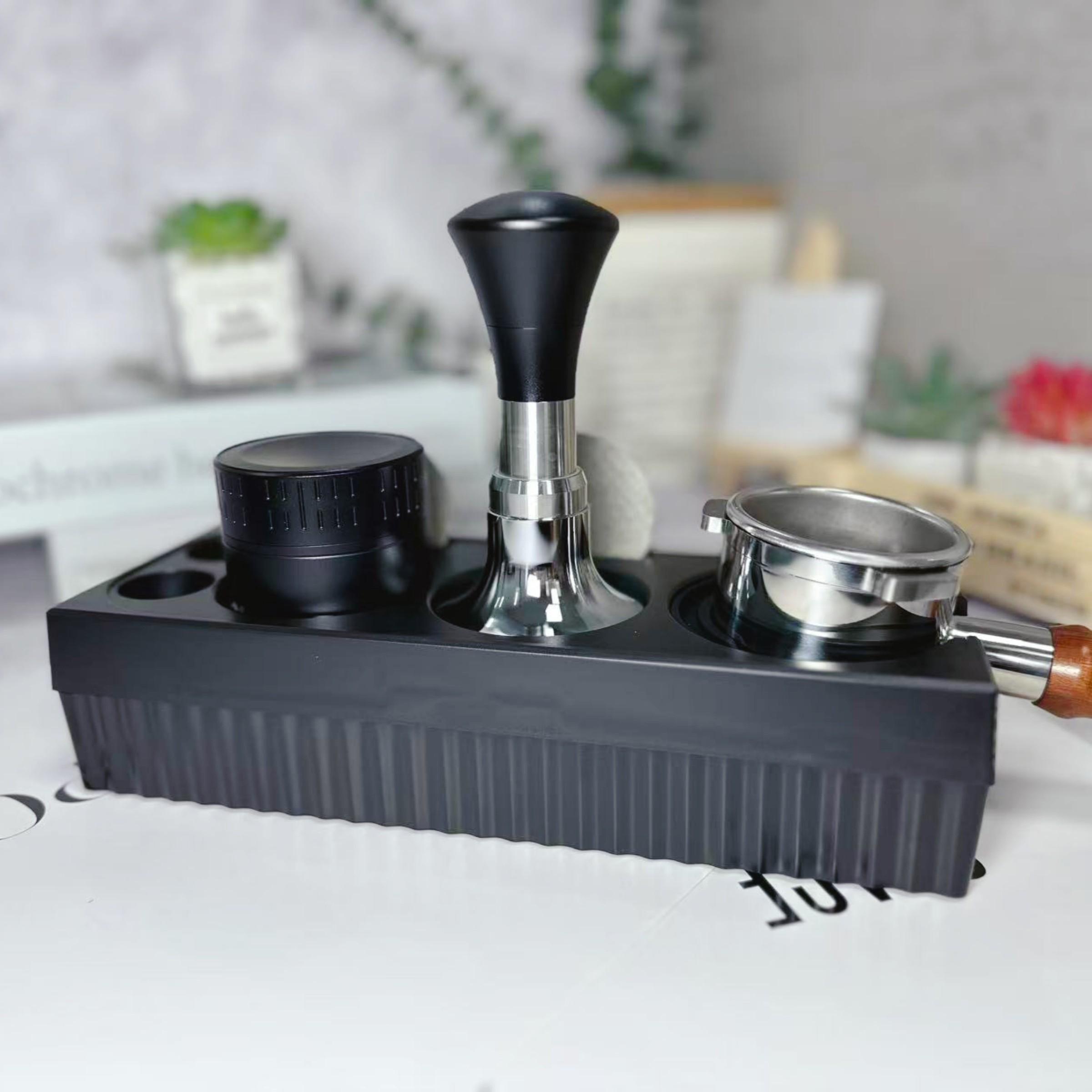 Espresso Tamping Station, Espresso Organizer Station Fit for 51/54/58mm Espresso Accessories, Plastic Espresso Station Coffee Tamper Station, Multifunctional Coffee Tools Organzier