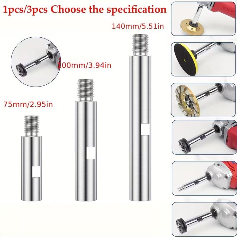Angle Grinder Extension Rod 3.0/4.0/5.5inch M14, Aluminium Alloy Rotary Shaft, Lengthen Connecting Rod for Polishing Grinding Machine
