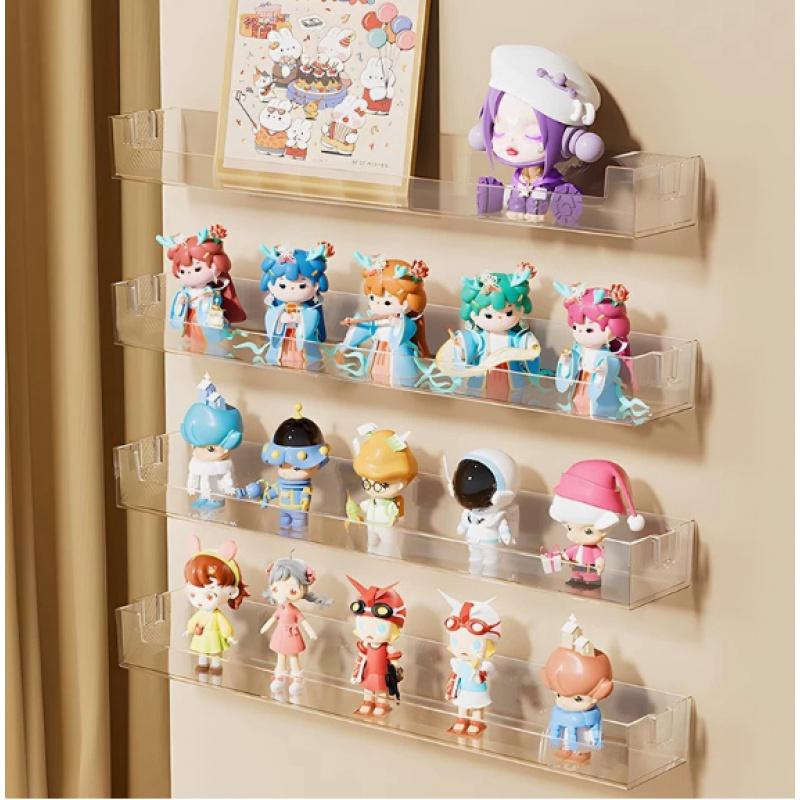 Wall-mounted figurine storage box, blind box display stand, wall-mounted storage rack, wall-mounted stand for dolls, nameplate storage device, storage gadget for wall-mounted items
