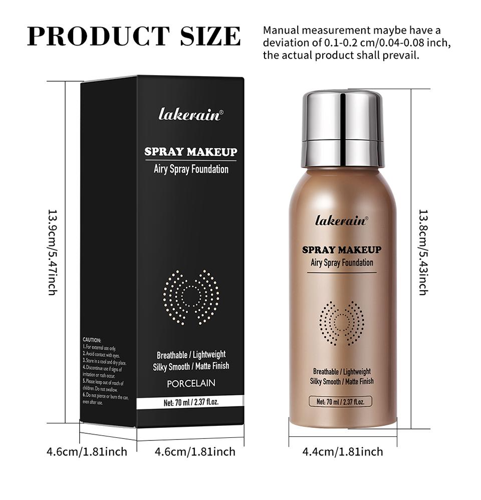 4-Color Air Spray Foundation, Matte Liquid Makeup, Long-Lasting Setting Spray, Concealer Spray, Waterproof Sweatproof Foundation