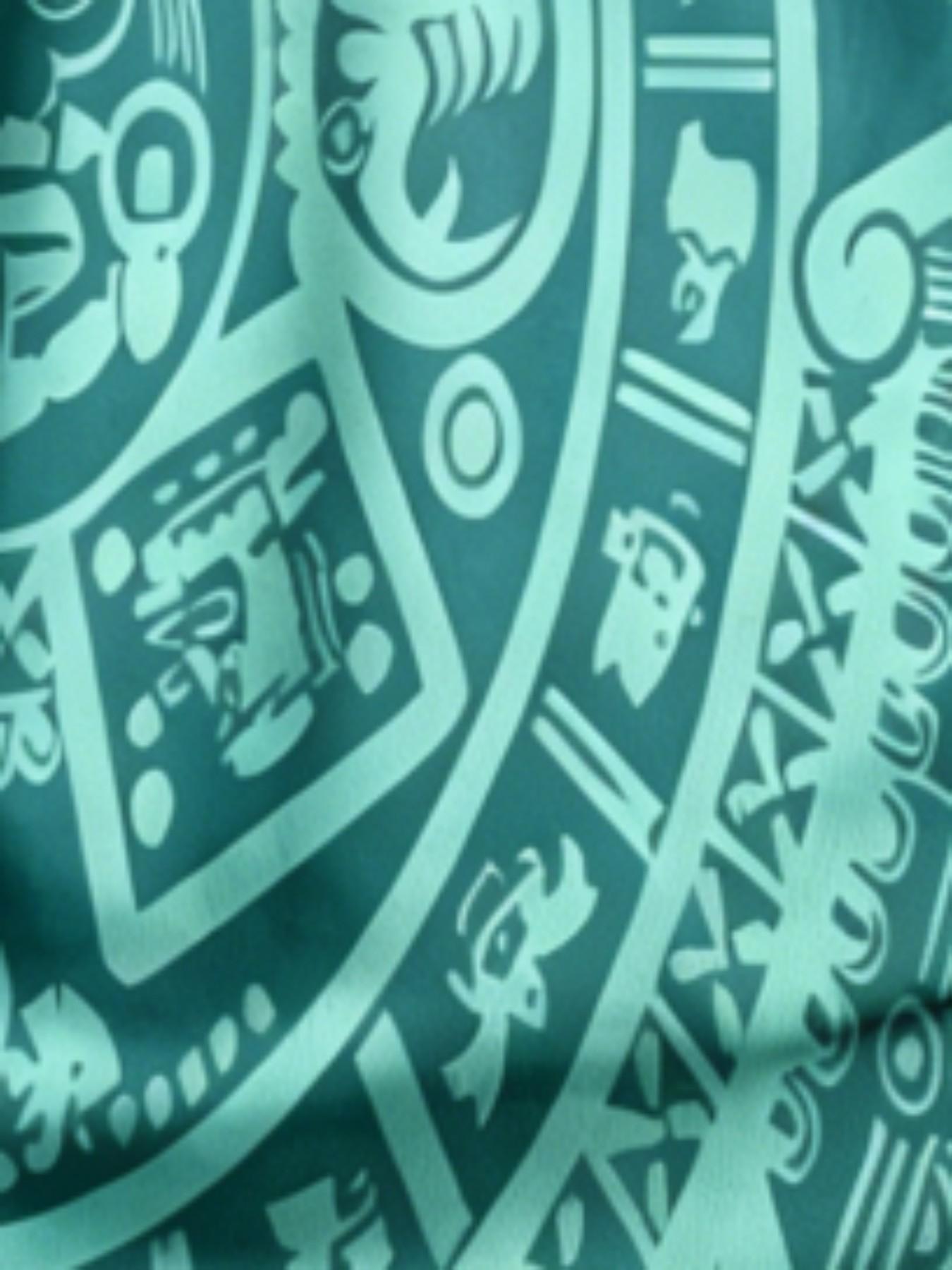 Men's Mexican Aztec Sunstone Flag Sport T-Shirt, Street Style Round Neck Short Sleeve Top, Geometric Pattern, All Seasons