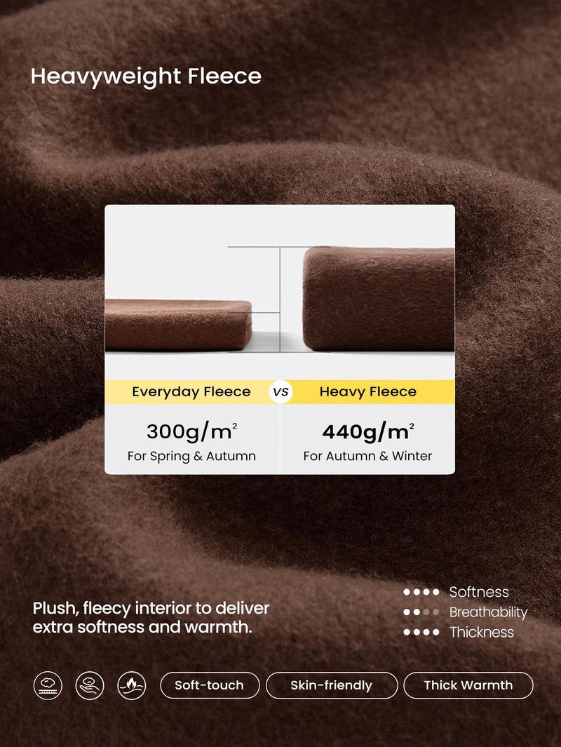 GLOWMODE Heavyweight Fleece Half-zip Oversized Hoodie Jacket Thick Thermal Warm Winter