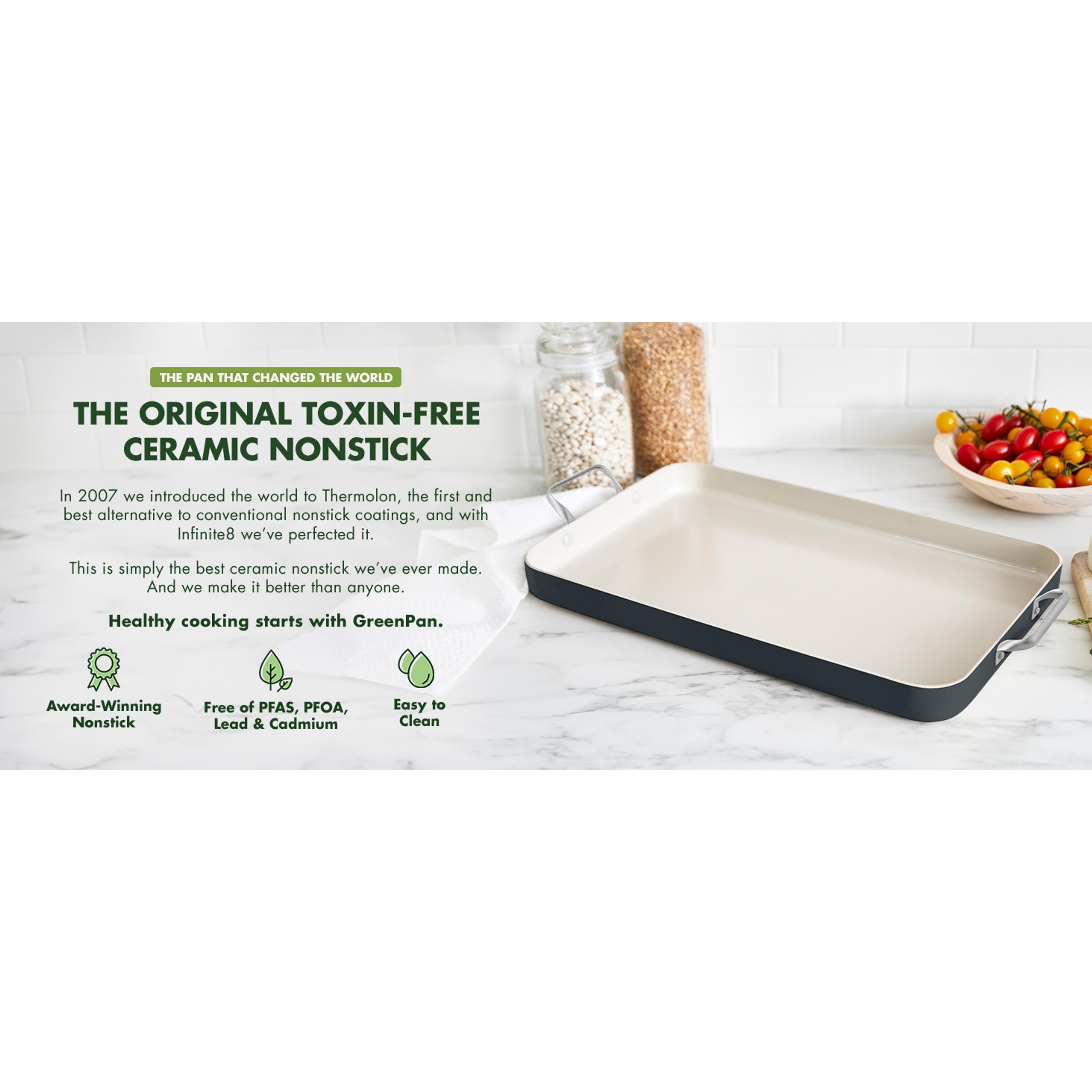 GreenPan Thick Rectangular 18in x 11in Double Burner Hard-Anodized Aluminium Griddle Cookware, Healthy Ceramic Nonstick PFAS-Free, Stainless Steel Handles, Stovetop Cook Use, Dishwasher-Oven-Broiler Safe, Black GreenPan Thick Rectangular 18in x 11in Double Burner Hard-Anodized Aluminium Griddle Cookware, Healthy Ceramic Nonstick PFAS-Free, Stainless Steel Handles, Stovetop Cook Use, Dishwasher-Oven-Broiler Safe, Black