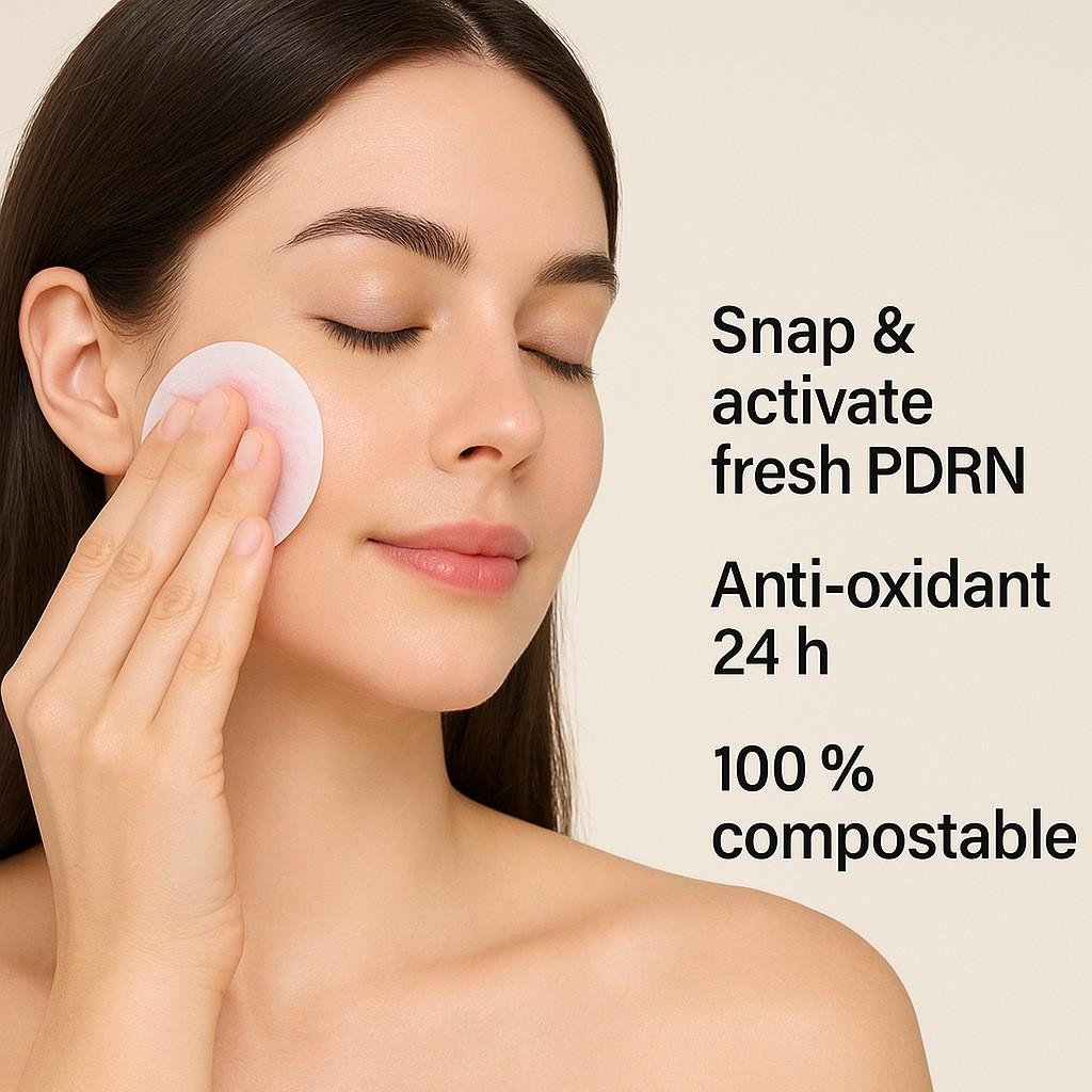 1PCS PDRN Pink Collagen Toning Toner Pad Deep Cleans Pores Unclogs Pores Improves Skin Radiance Suitable for All Skin Types