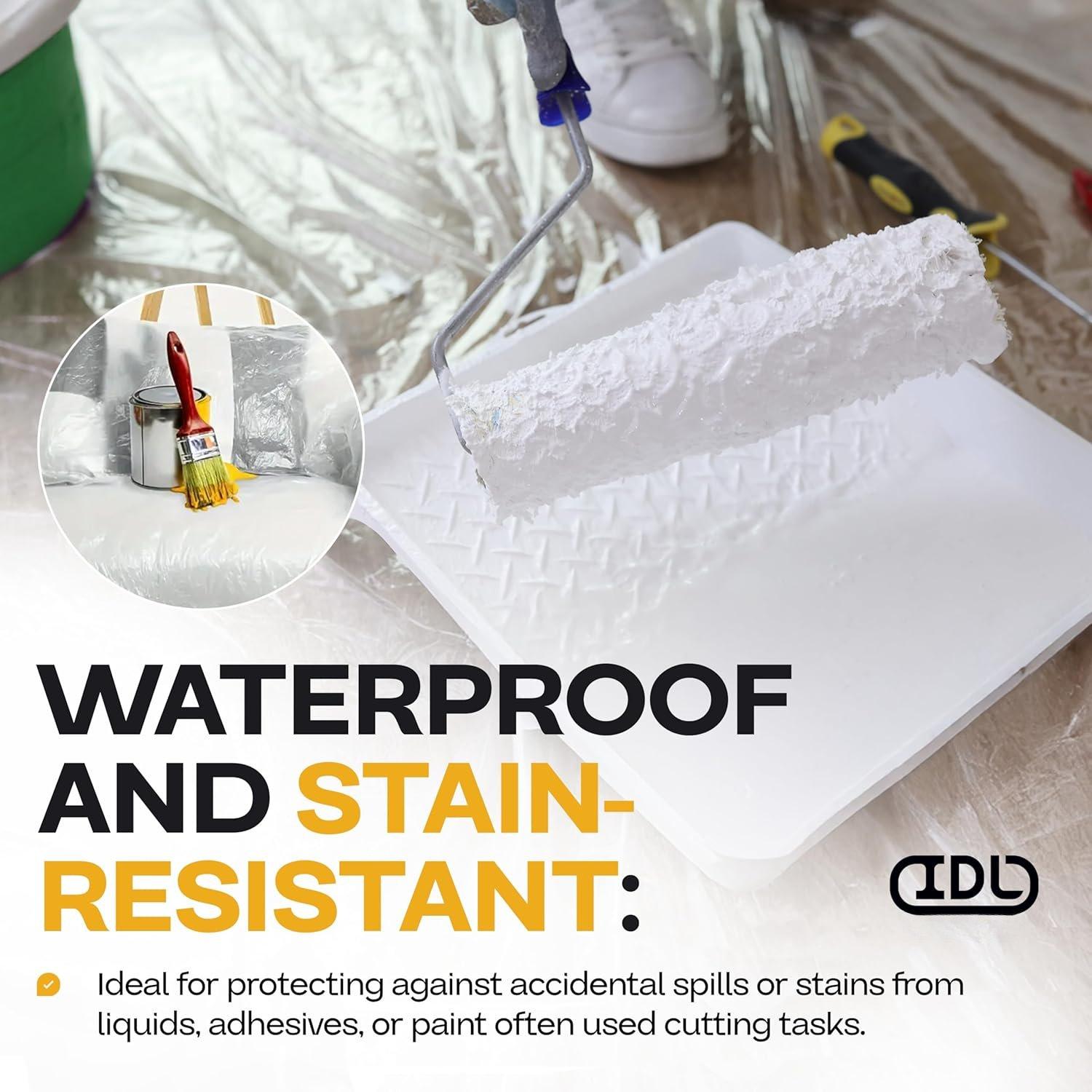 Plastic Sheeting 4 mil, 4' x 50' (200 sq.ft.) - Thick Semi-Clear Plastic Sheeting for Painting, Constructionm, Drop Cloth - Heavy Duty Plastic Sheeting - LDPE Film Roll by