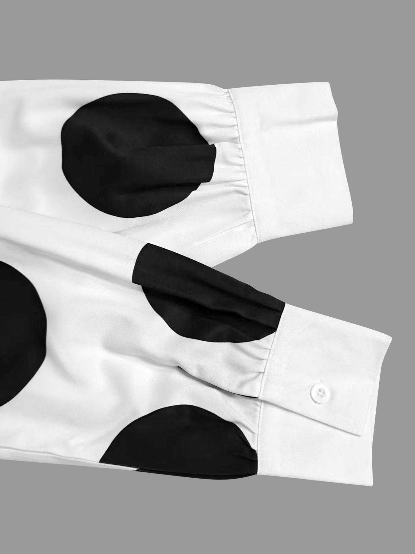 Women's A-Line Long Sleeve Polka Dot Belted Maxi Dress, Casual Summer Fashion, Elegant Pocket Design, Perfect for Parties & Daily Wear