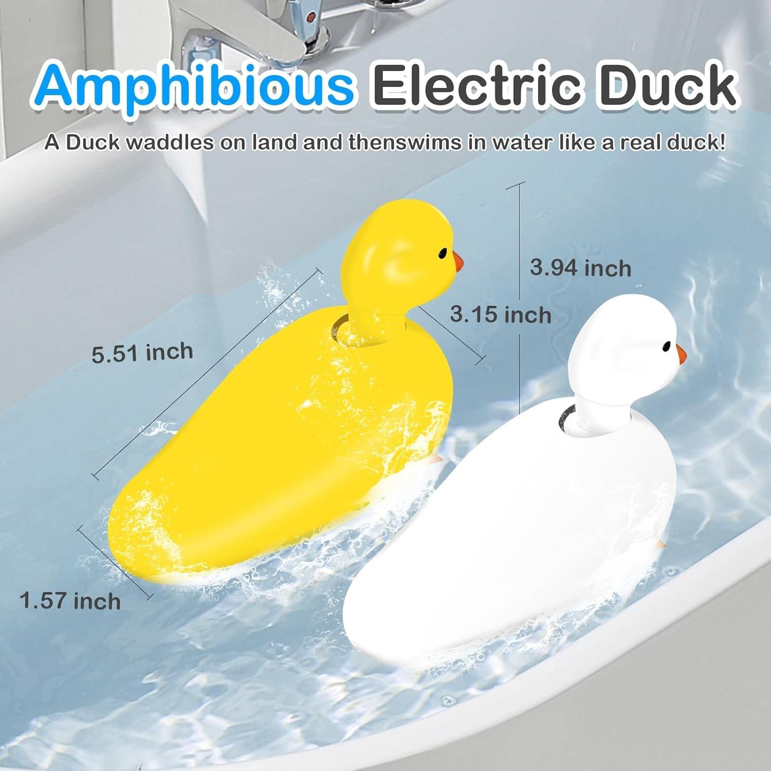 Duck Bathtub & Pool Toys - Realistic Walking Duck | Waterproof Baby Bath Toys, Gift for Toddler Boys & Girls，duck toy,duck toys,inflatable duck,duck toys for toddlers 1-3,duckeys,duck slide bath toy,toy ducks,dancing duck,toys for ducks,duck game for todd