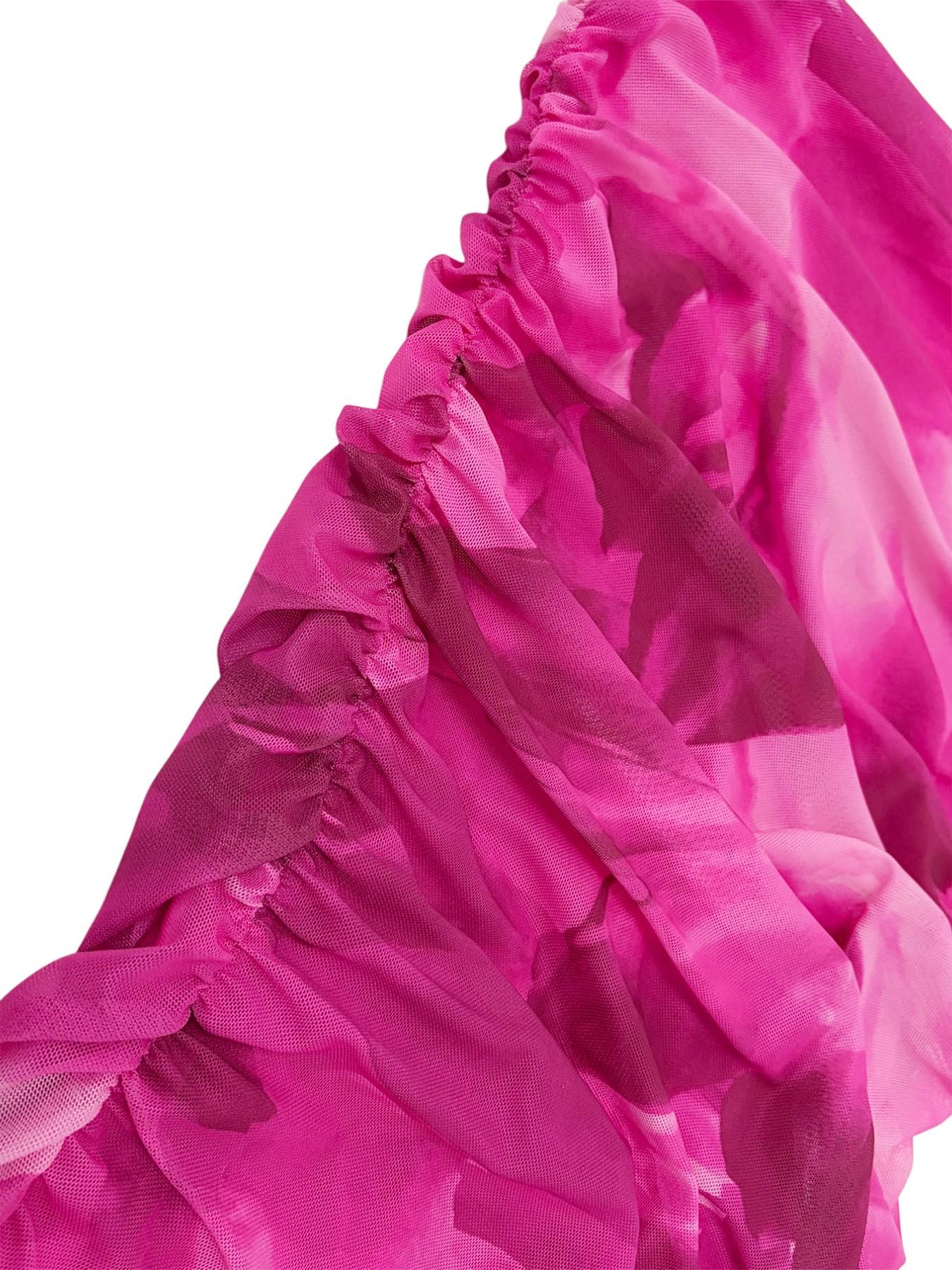 【LovelyWholesale】Women's Elegant Tie-Dye Ruched Crop Top Dress, Slim-Fitting Mini Dress, Sleeveless Fashionable for Casual Wear