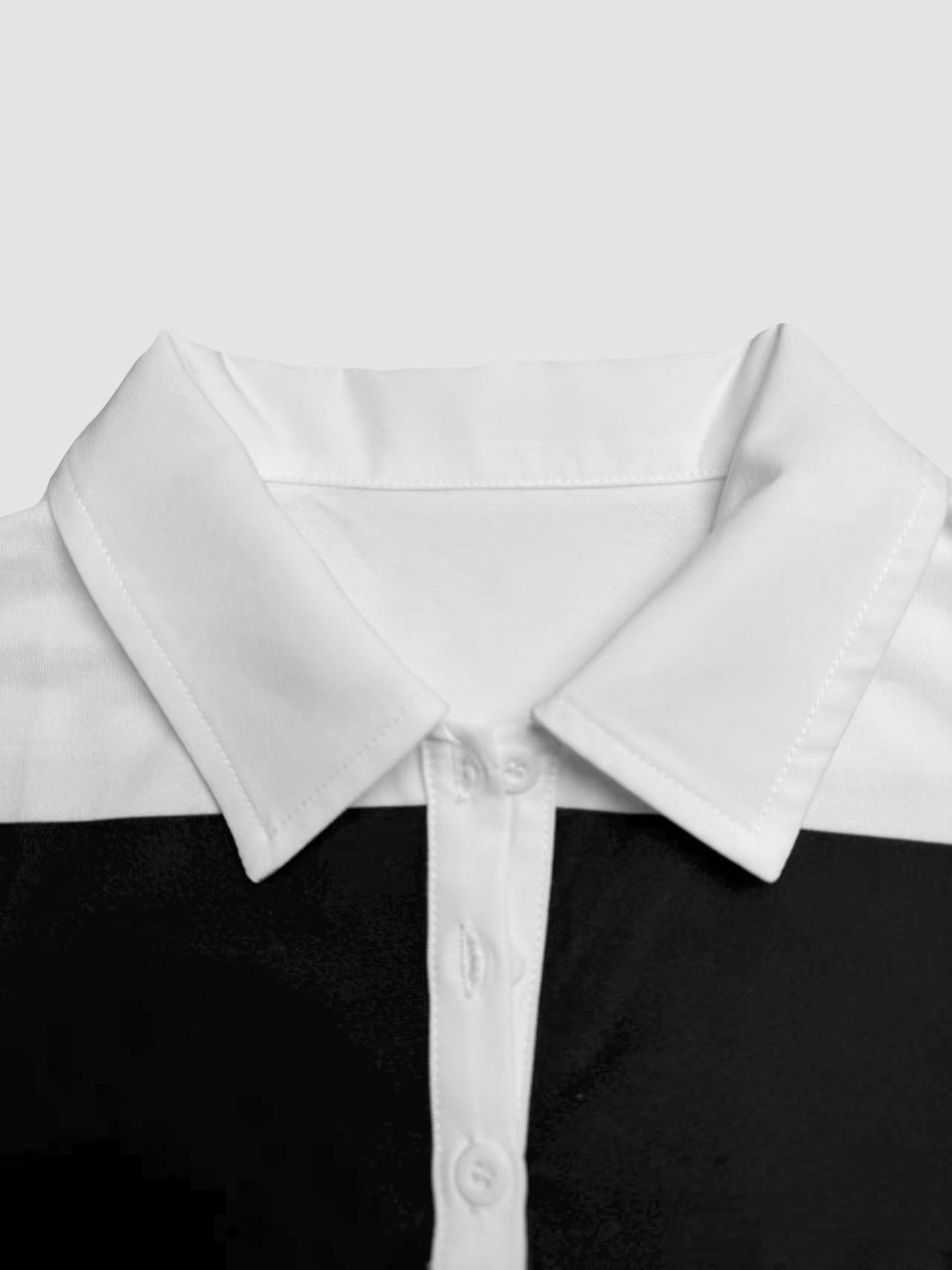 Women's Casual Striped Long Sleeve Shirt Collar Top, Fitted Woven Fabric, All Season Wear, Comfortable Commuter Style Tee, Casual Fashion Shirt, Womenswear