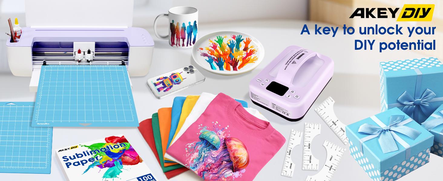 AKEYDIY Iron-on Transfer Paper for T-shirts- Printable Heat Transfer Vinyl 8.27 x 11.69 inches -10 sheets Wash-Resistant Paper for Inkjet Printers  Heat Transfer Paper