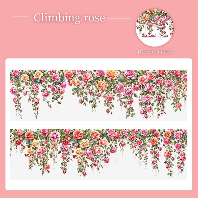 Mountain Vine Theme DIY Scrapbook Stickers Roll, Graphic Decal, Pet Tape Decorative Journal Album, Handmade Craft Supplies for Creative Projects