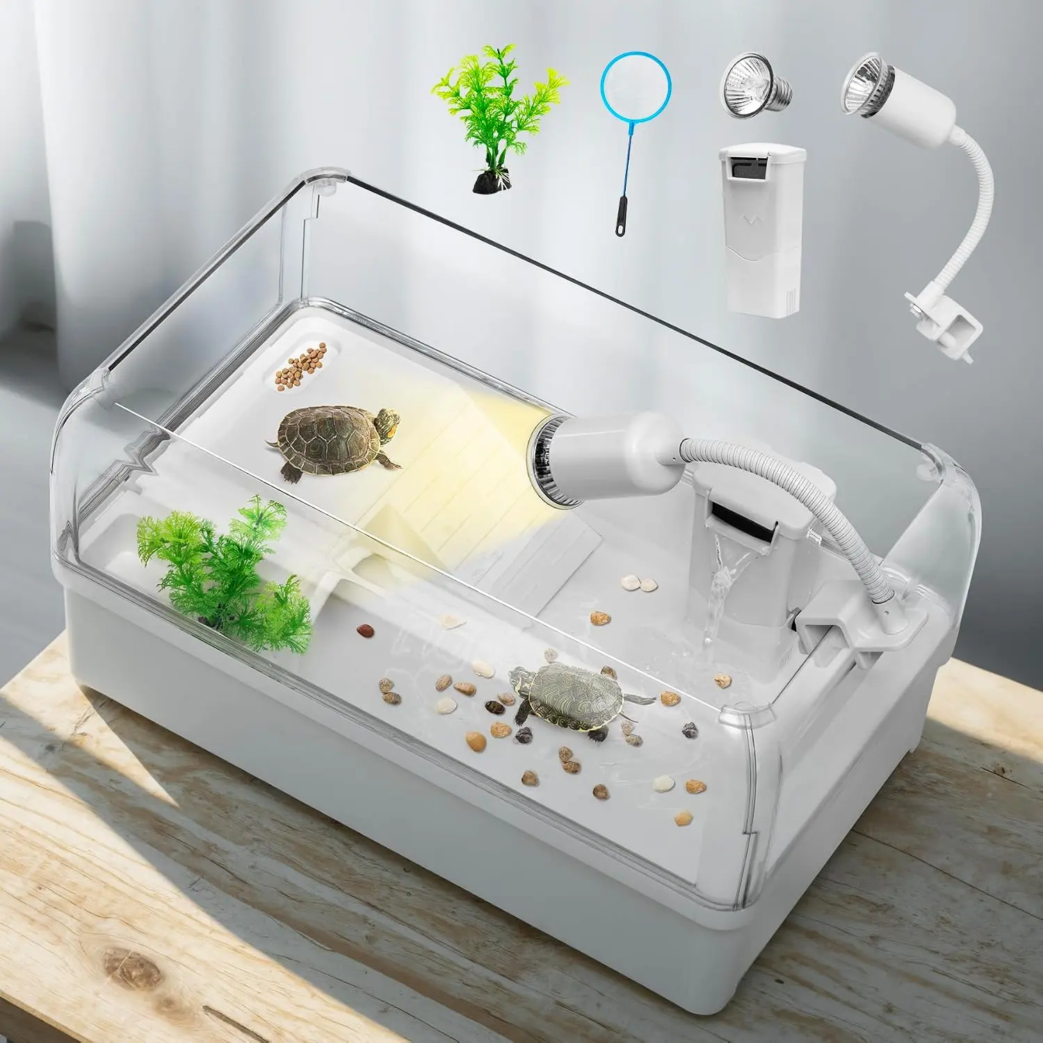 Turtle  Starter Kit,6.57 Gallon Habitat for  Red-Eared Sliders