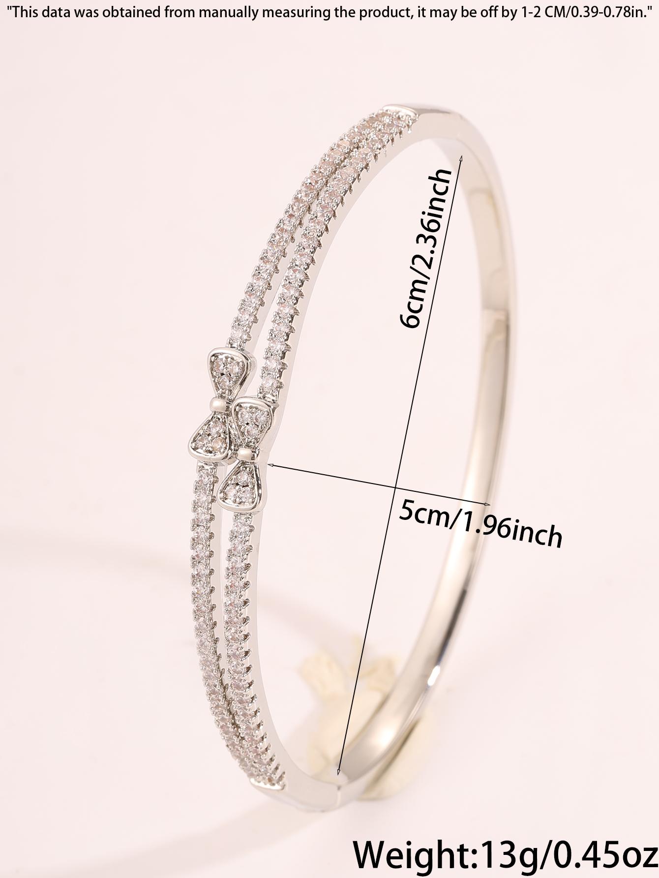 Fashion Knot Cubic Zirconia Bracelet for Women, Elegant Daily Wear Jewelry, Perfect Gift for Her, All Seasons Accessory