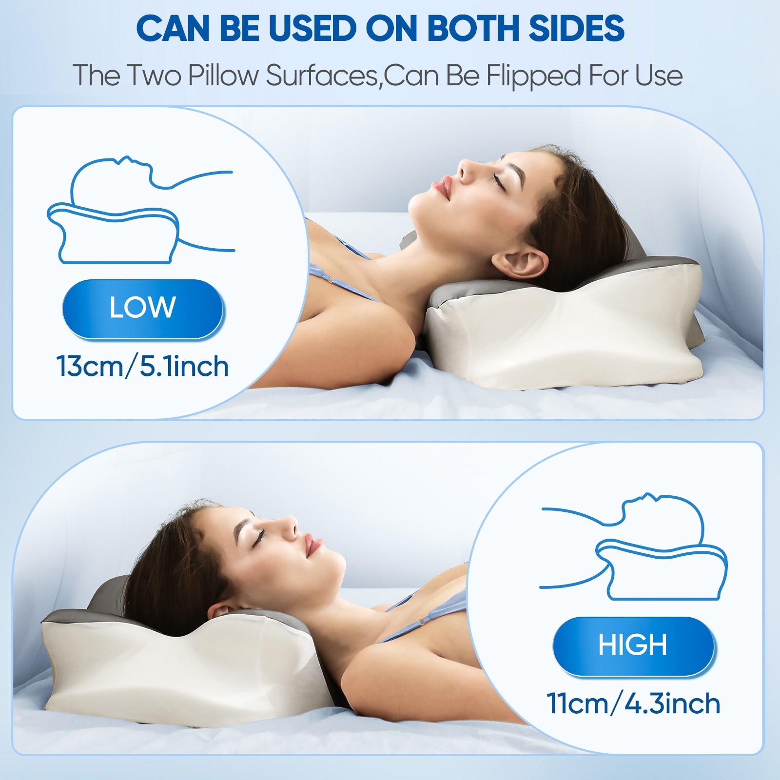 Butterfly-shaped neck pillow with storage bag, Orthopedic Memory Foam pillow with washable silk pillowcase, a perfect gift for birthdays, Valentine's Day, and Christmas, suitable for side, back, and stomach sleepers, home, travel, camping